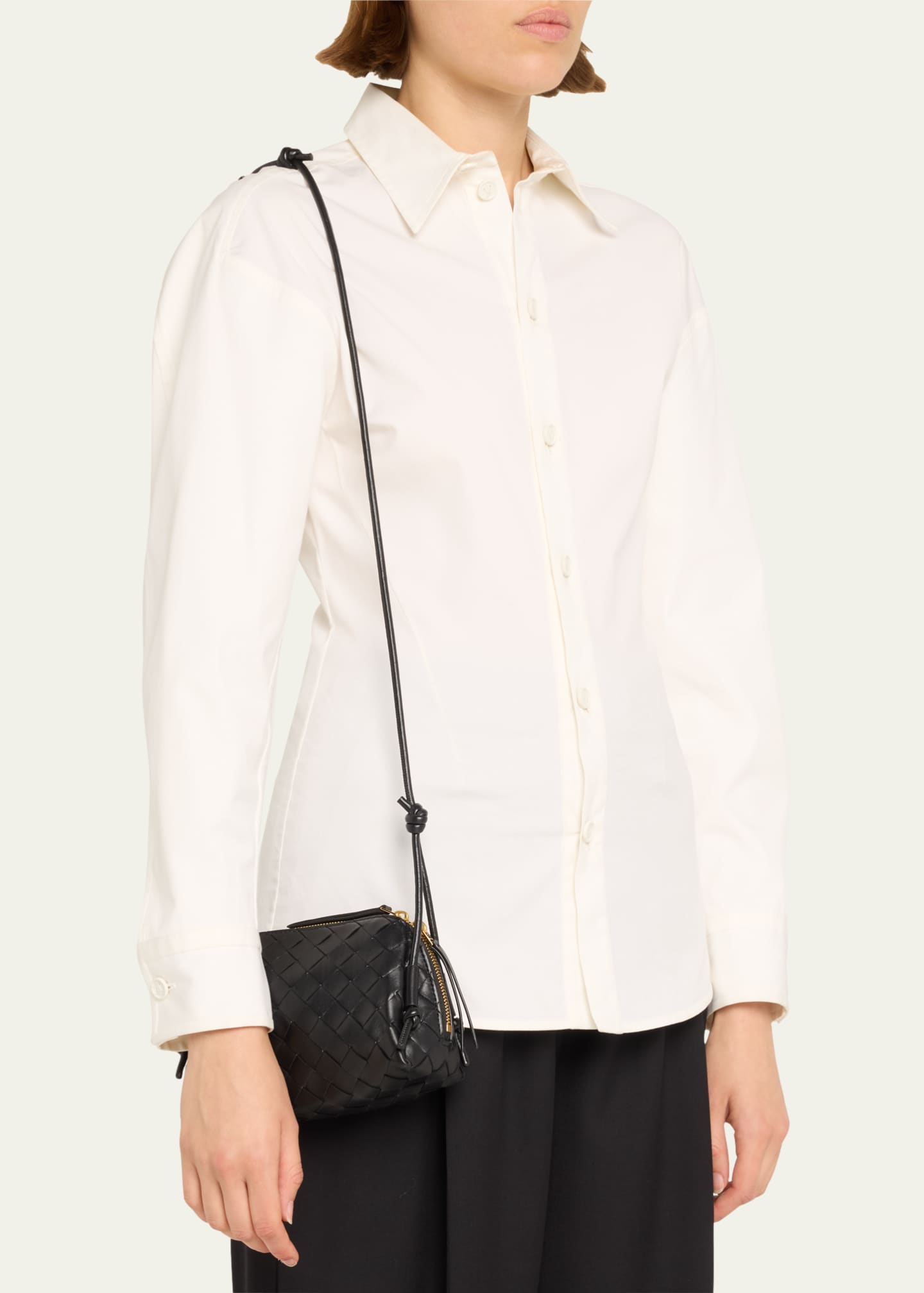 Bottega Veneta Zip Leather Pouch Shoulder Bag - Bergdorf Goodman
