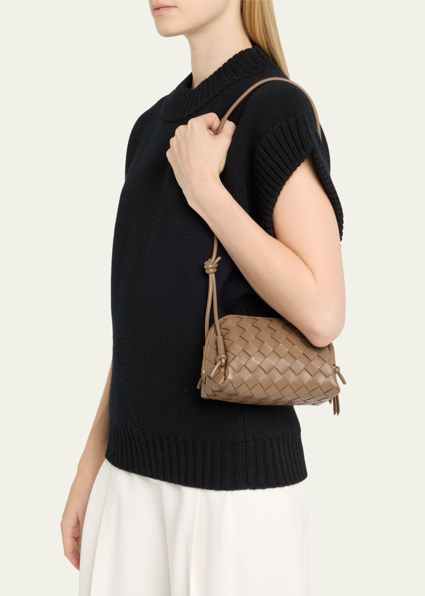 Bottega Veneta Zip Leather Pouch Shoulder Bag - Bergdorf Goodman