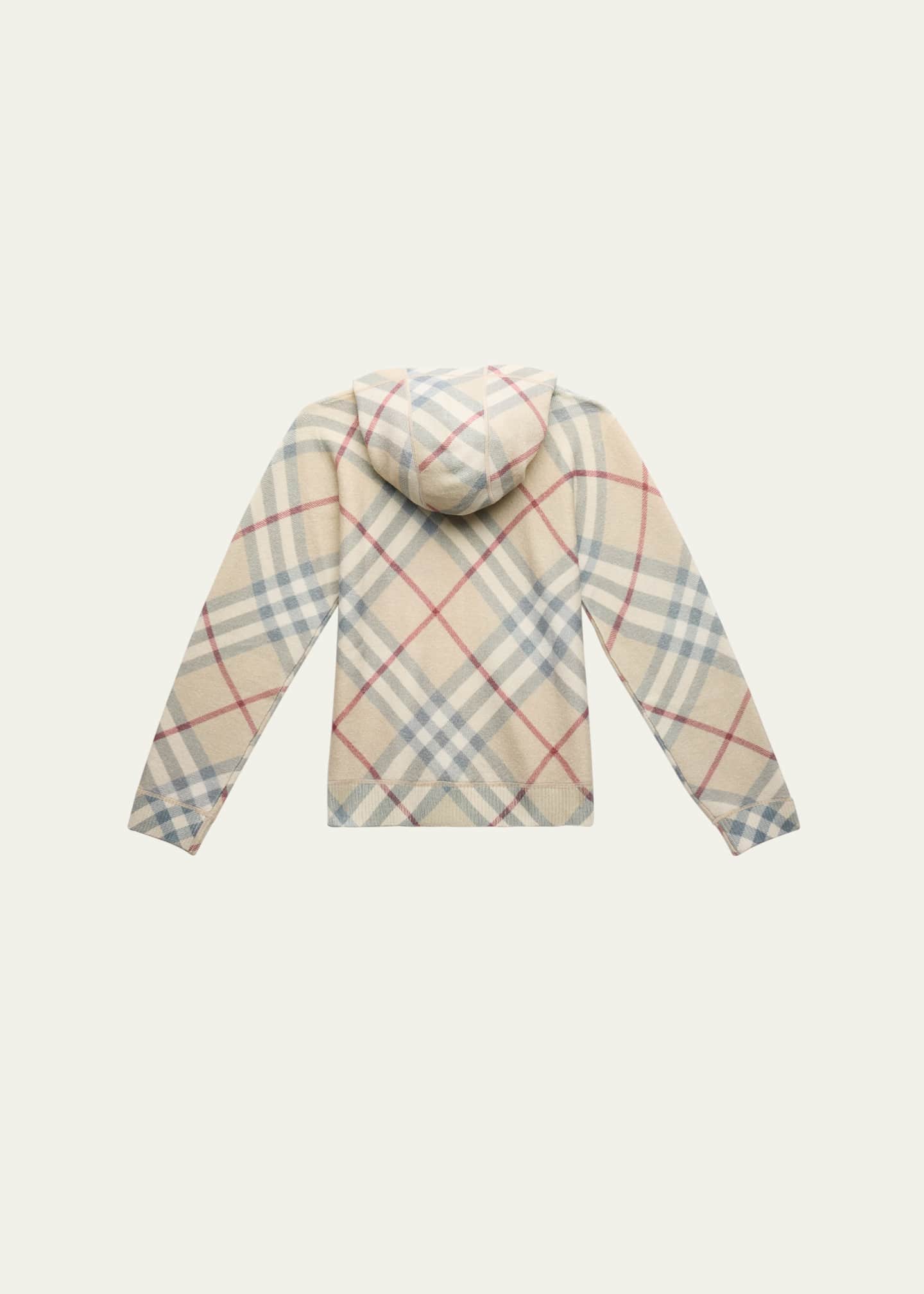 Burberry Boy's Ashmore Check-Print Knit Hoodie, Size 3-14 Image 2 of 3