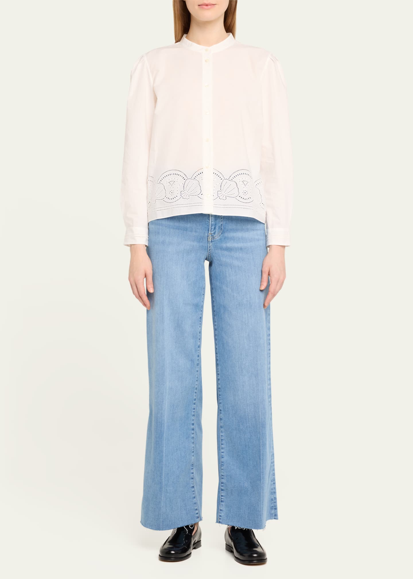 FRAME Le Slim Palazzo Raw Fray Jeans Image 2 of 5