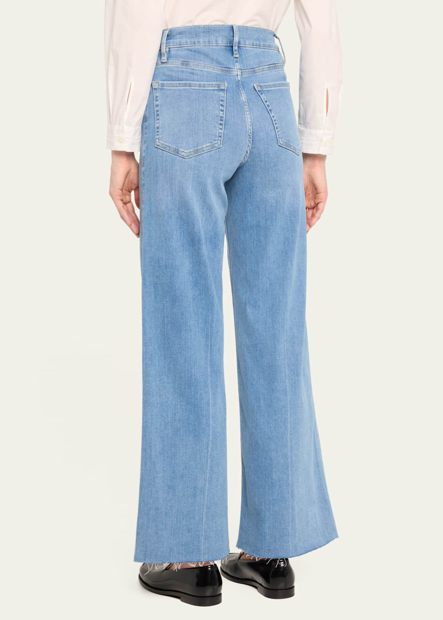FRAME Le Slim Palazzo Raw Fray Jeans Image 3 of 5