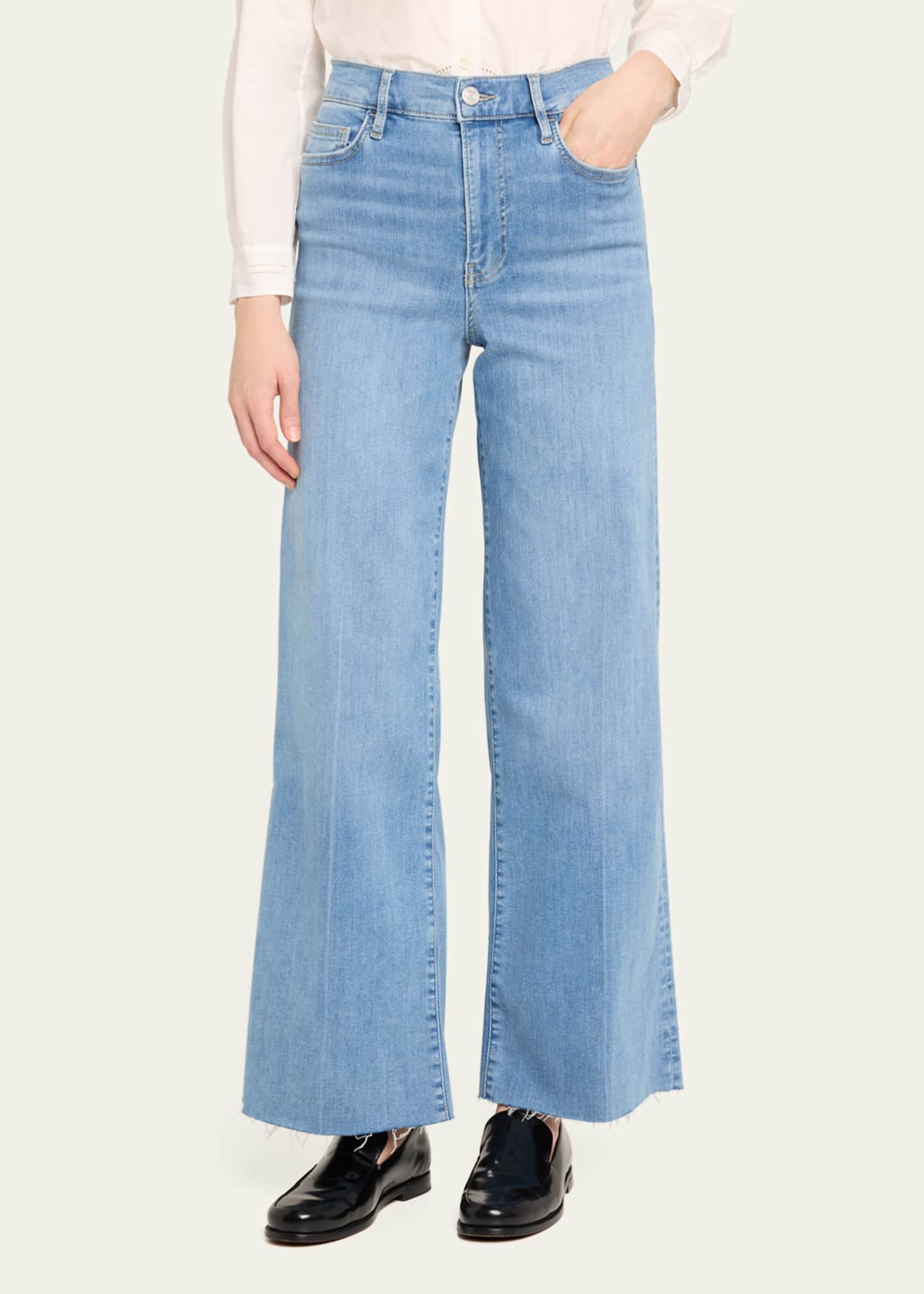 FRAME Le Slim Palazzo Raw Fray Jeans Image 4 of 5