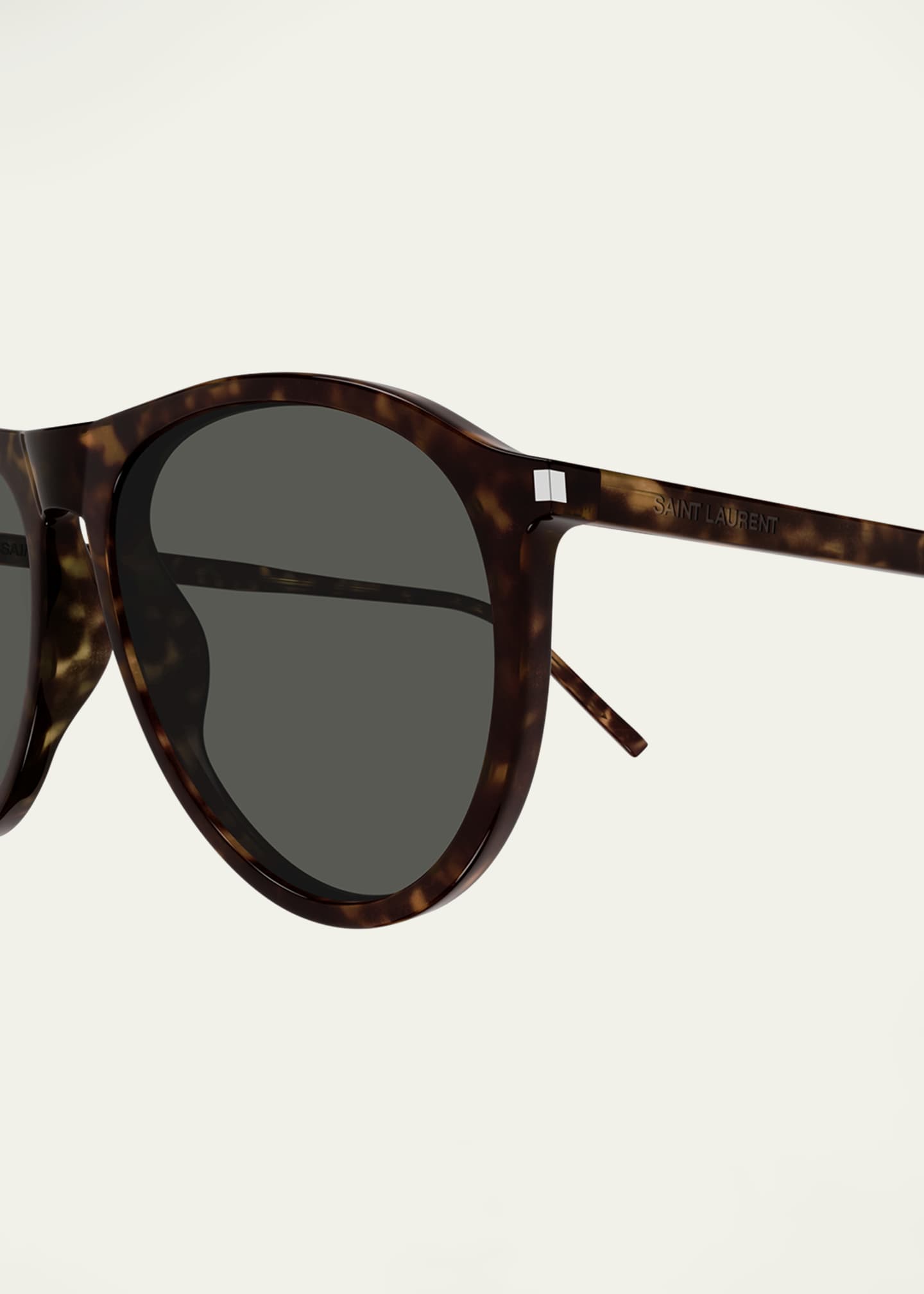 Saint Laurent Thin Acetate Aviator Sunglasses Image 3 of 3