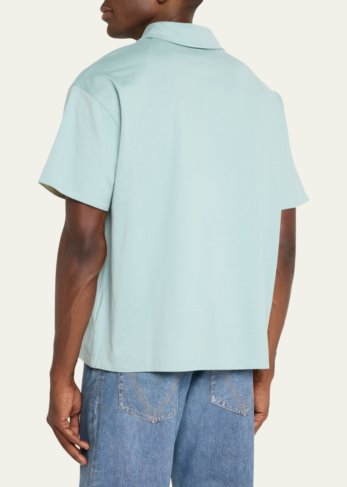 Bottega Veneta Men's Relaxed Cotton Polo Shirt Image 3 of 5