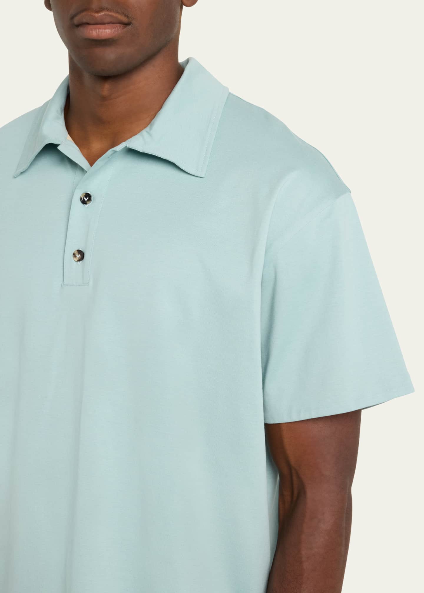 Bottega Veneta Men's Relaxed Cotton Polo Shirt Image 5 of 5