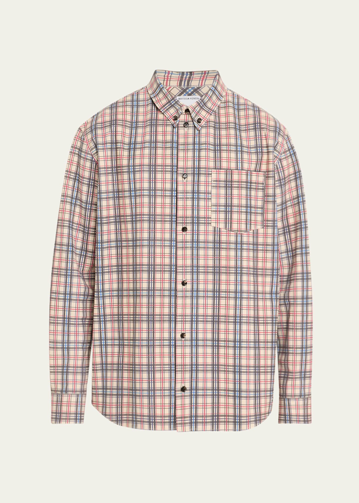 絶対一番安い Veneta Bottega Men's Shirt Leather Printed Check Graph シャツ