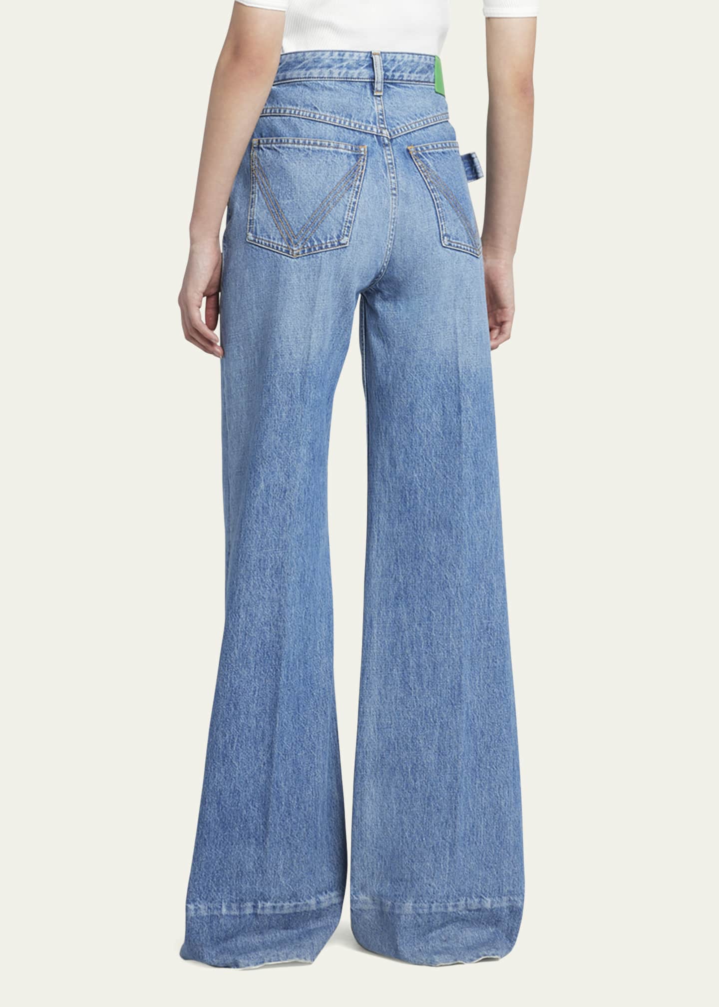 Bottega Veneta Wide Leg Denim Trousers - Bergdorf Goodman