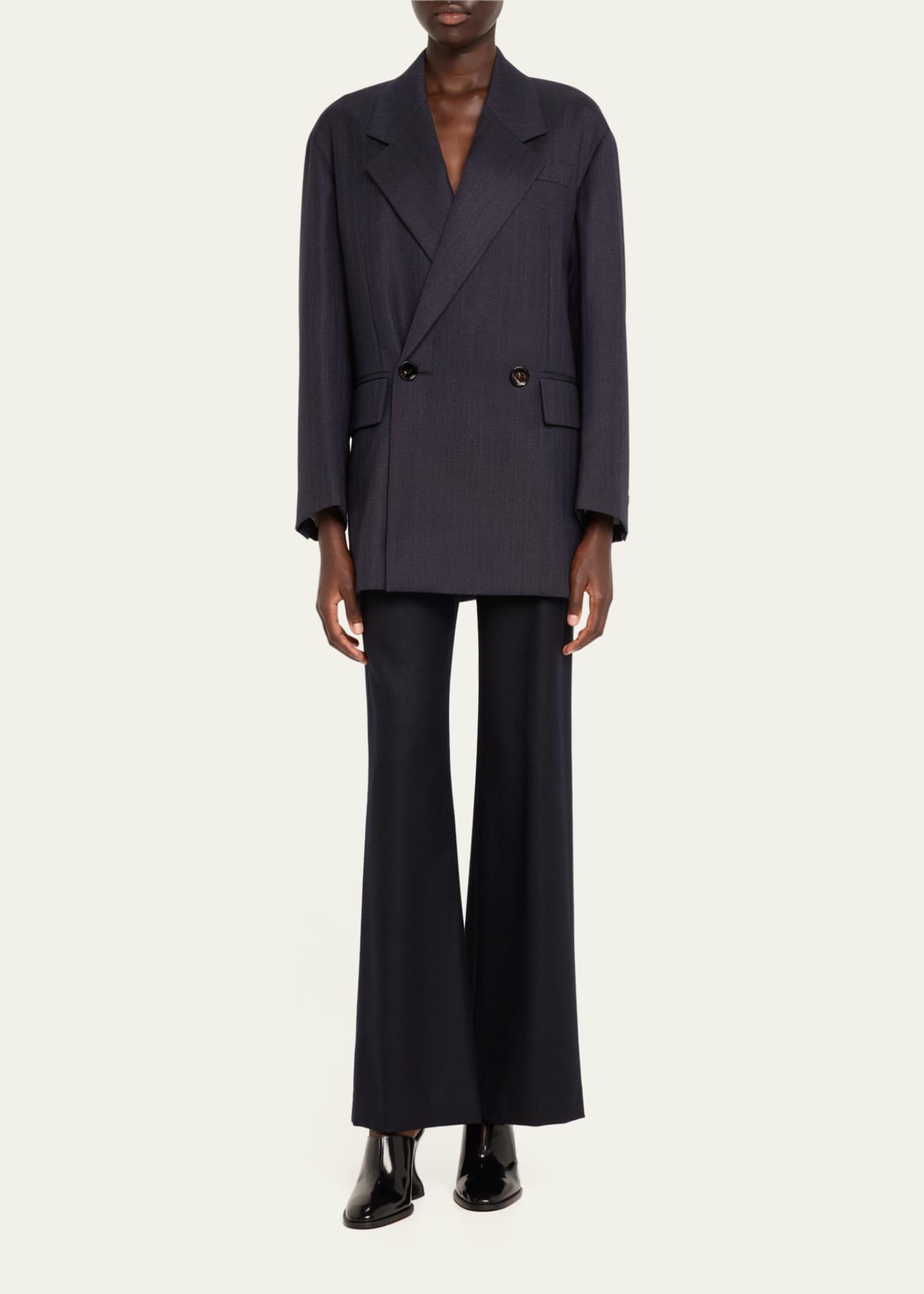 Bottega Veneta Subtle Stripe Double-Breasted Wool Jacket