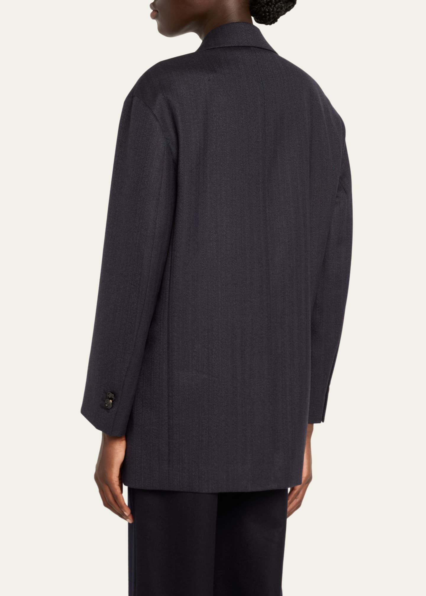 ジャケット BOTTEGA VENETA DOUBLE-BREASTED WOOL OVERSIZED JACKET 0400017759527_GREYBLACKMELANGE