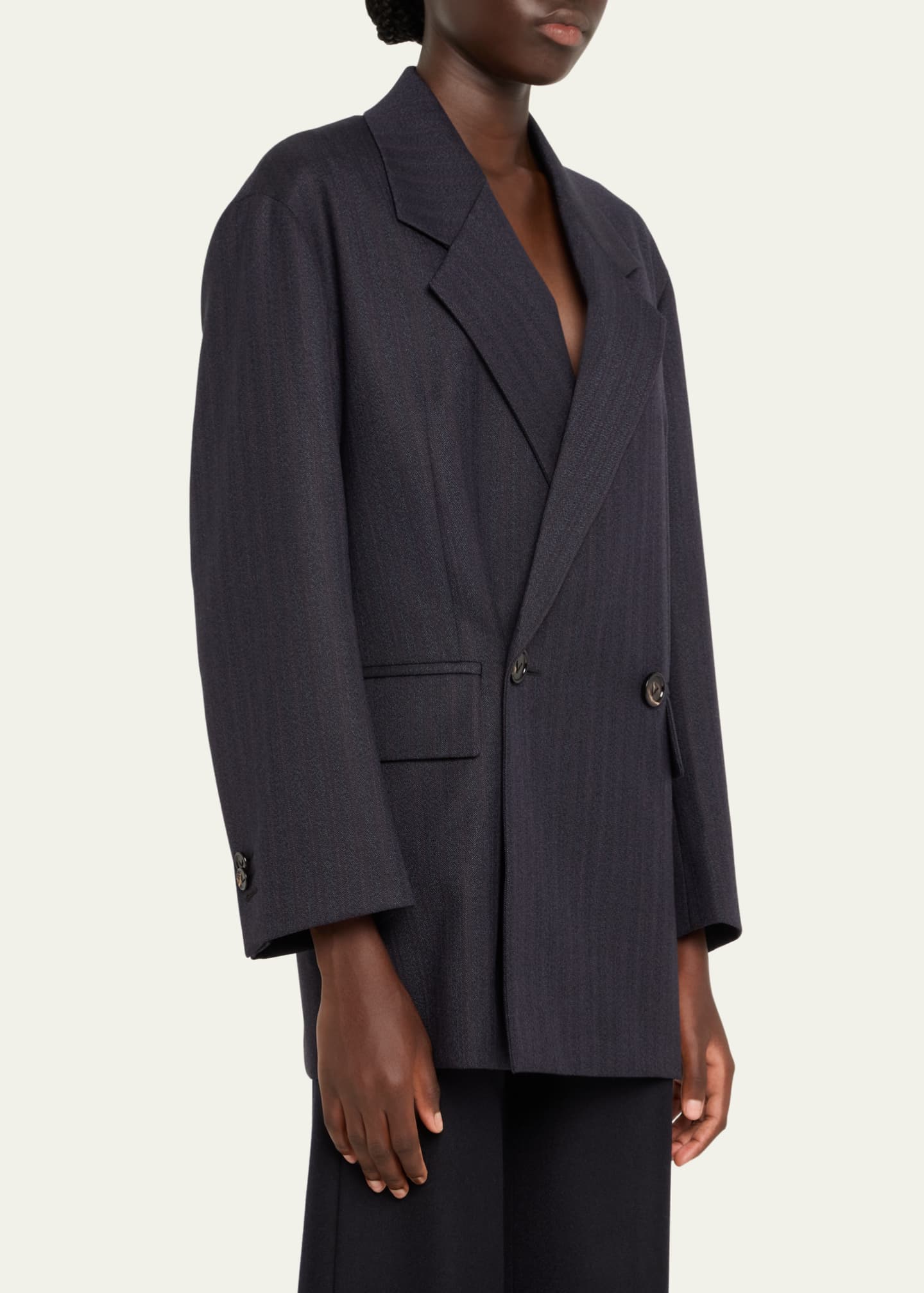 BOTTEGA VENETA WOOL JACKETノットボタン 834986V4CB01307 Bottega Veneta Subtle Stripe Knot Button Wool Jacket