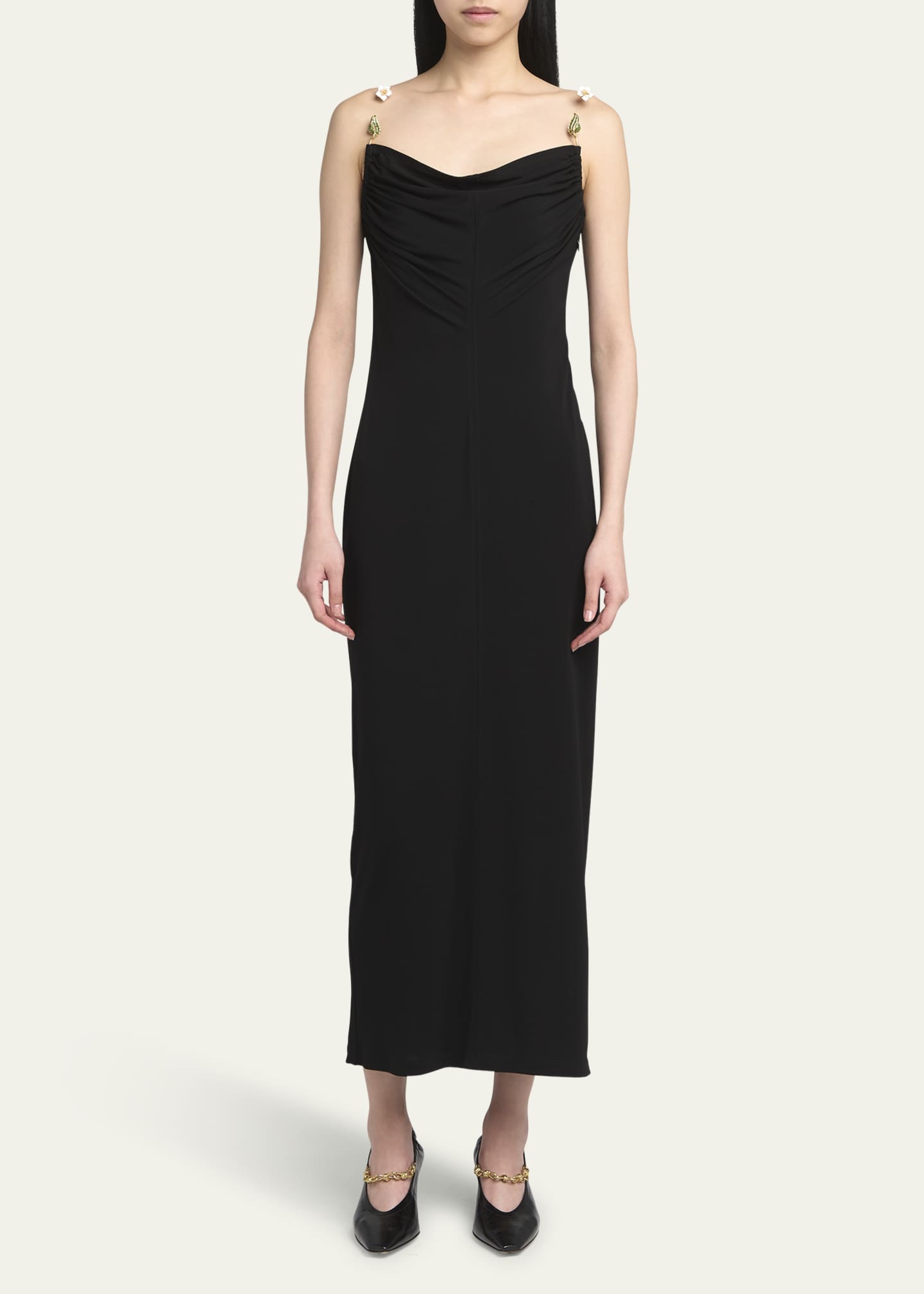 embellished matte jersey dress Bottega Veneta Women's Matte Jersey Dress - Black