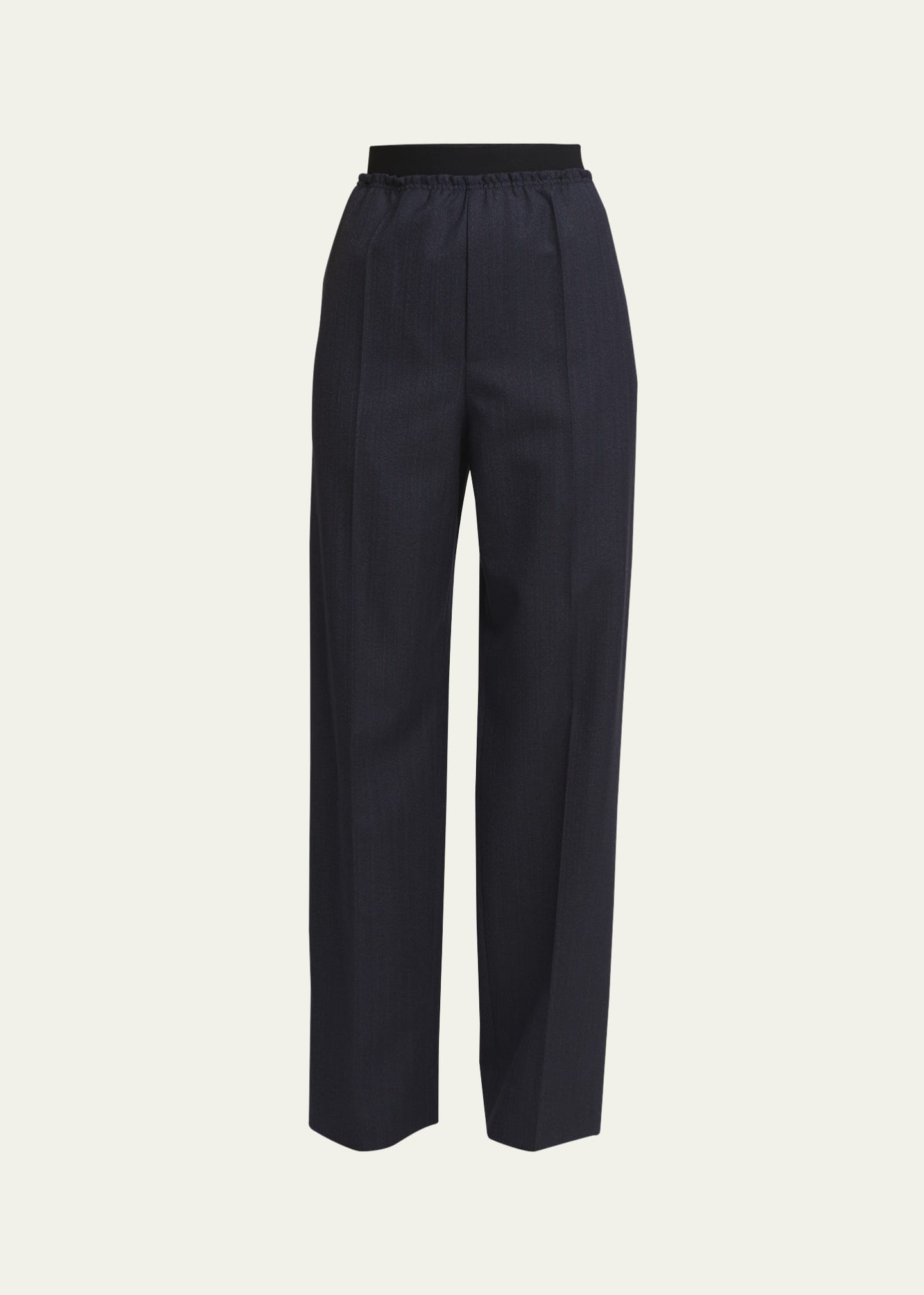 Bottega Veneta Subtle Striped Straight-Leg Wool Trousers Image 1 of 5