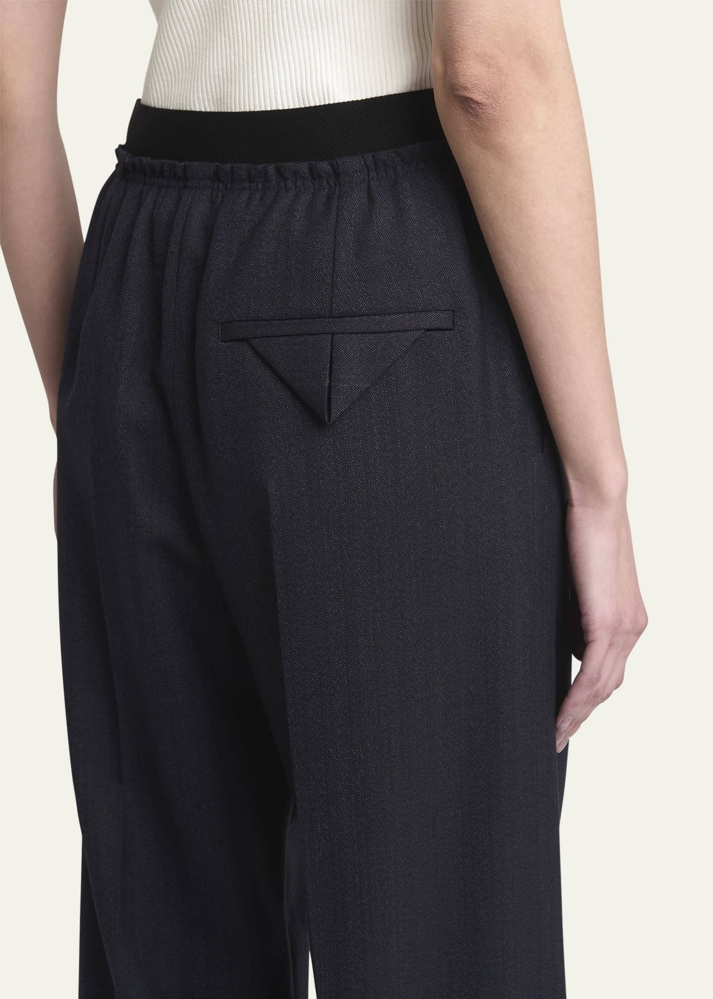 Bottega Veneta Subtle Striped Straight-Leg Wool Trousers Image 5 of 5