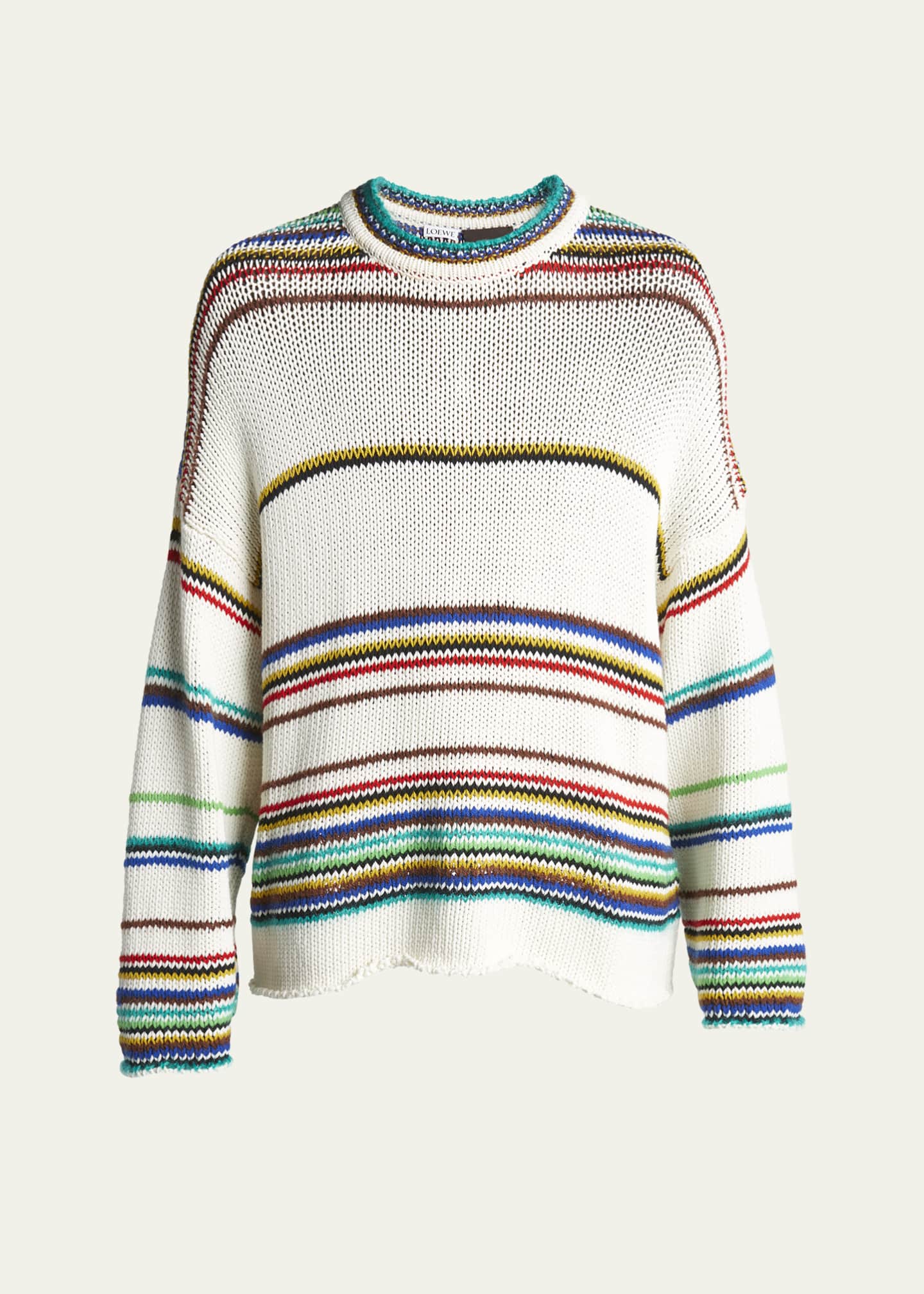Loewe Men's Loose-Knit Multi-Striped Sweater Image 1 of 5
