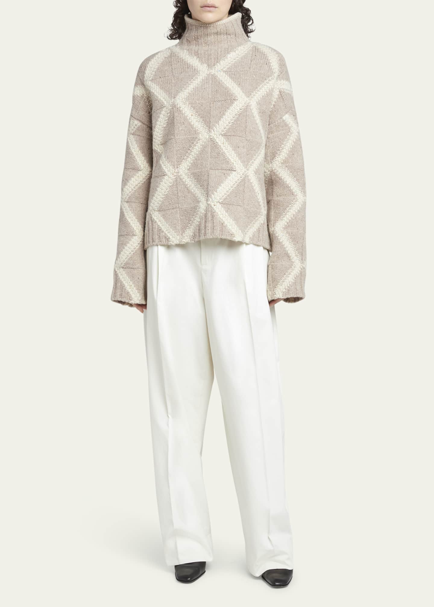 Bottega Veneta Argyle Intarsia Wool Sweater Image 2 of 5