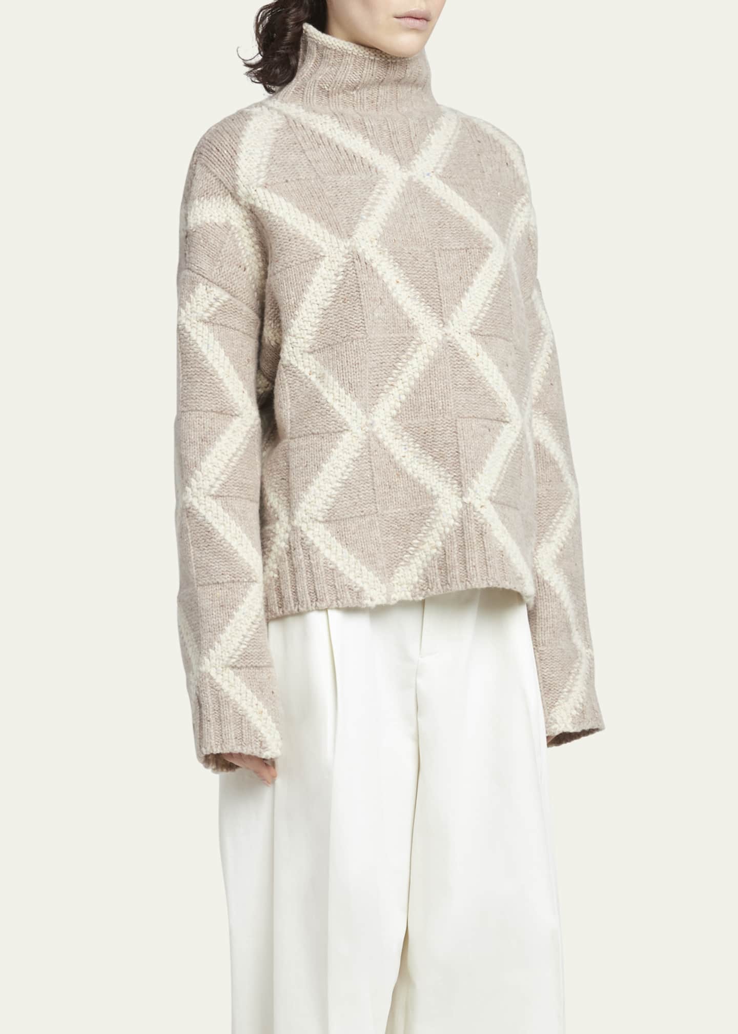 Bottega Veneta Argyle Intarsia Wool Sweater Image 4 of 5