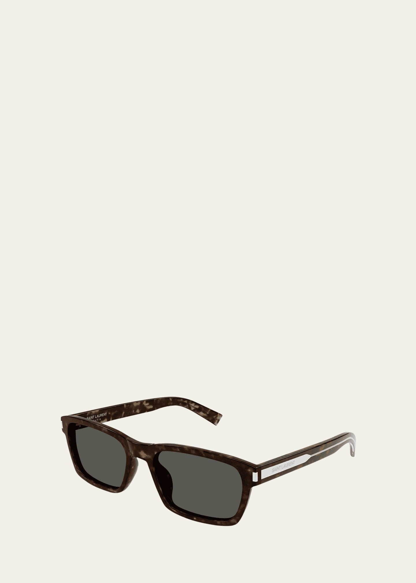 Saint Laurent Men's Rectangle Acetate Sunglasses with Logo Detail Image 2 of 2