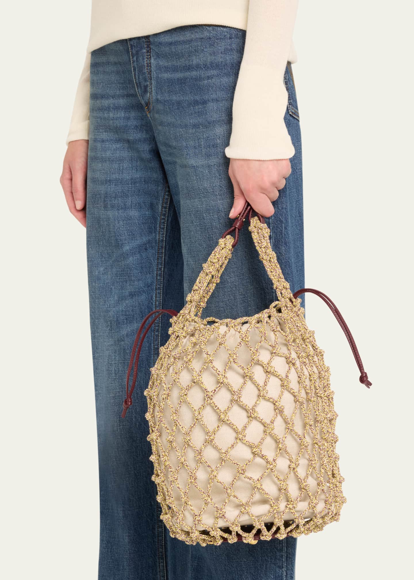 Bottega Veneta Salina Macrame Top Handle Bag - Bergdorf Goodman