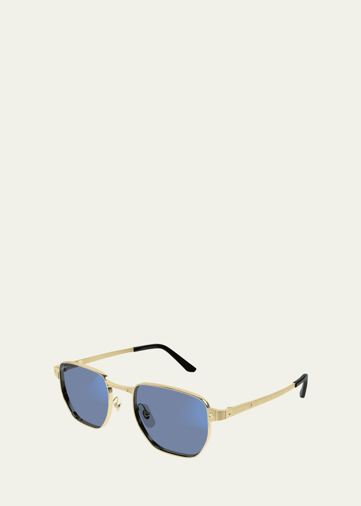 Cartier Men's Metal Aviator Sunglasses with Blue Light Protection