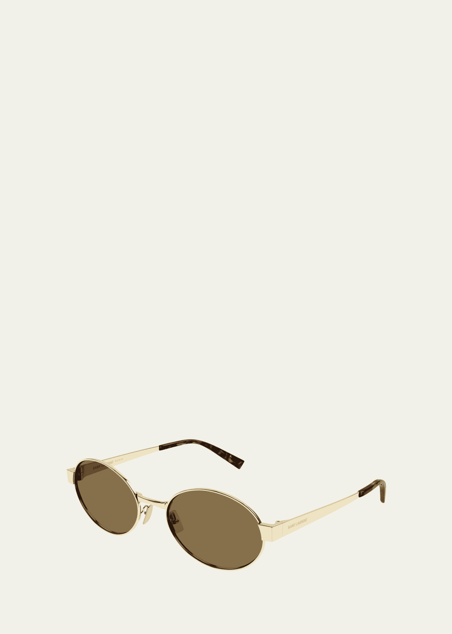 Saint Laurent Men's Round Nylon and Metal Sunglasses Image 2 of 2