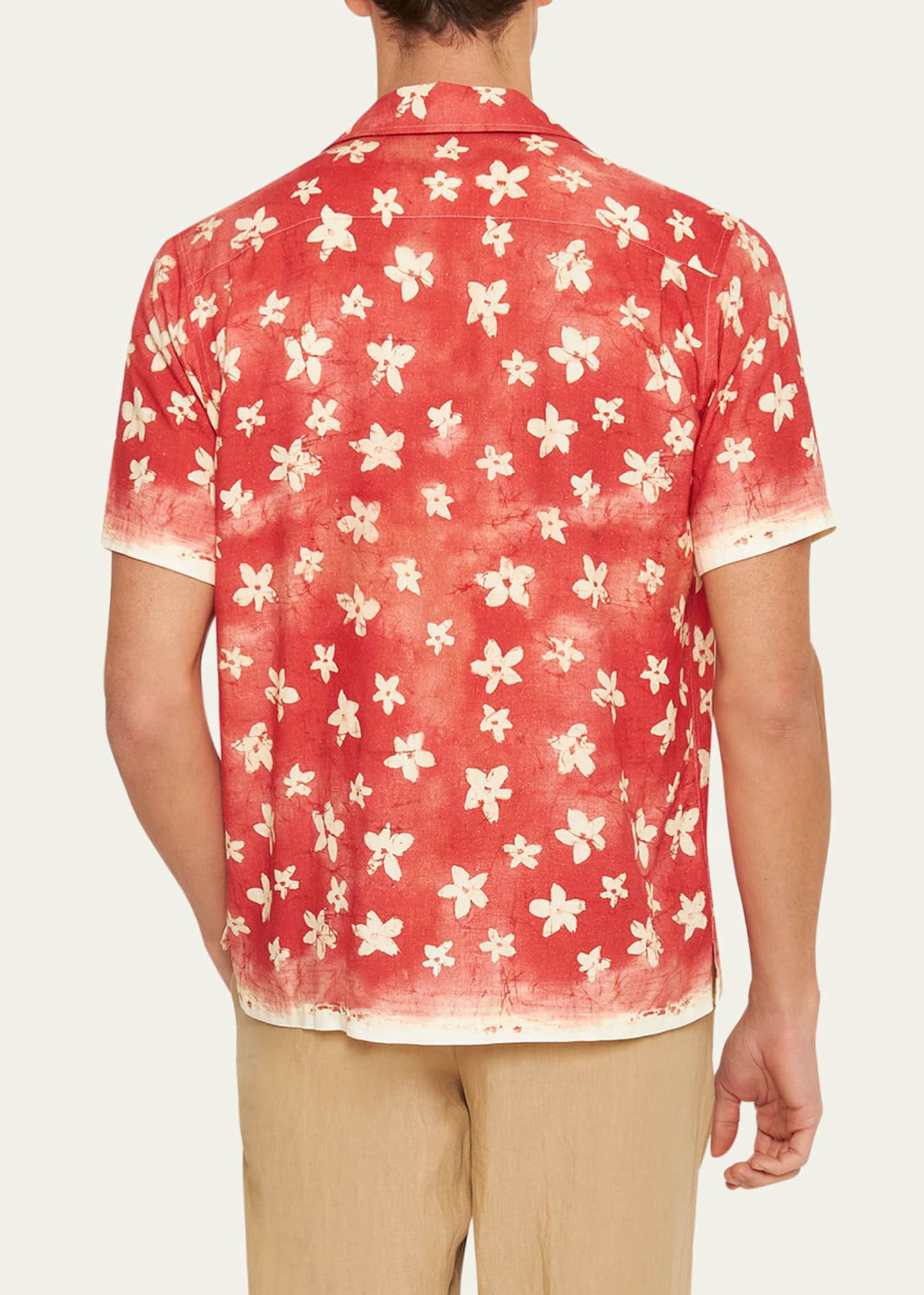 Orlebar Brown Men's Maitan Budding Life Print Camp Shirt Image 3 of 3