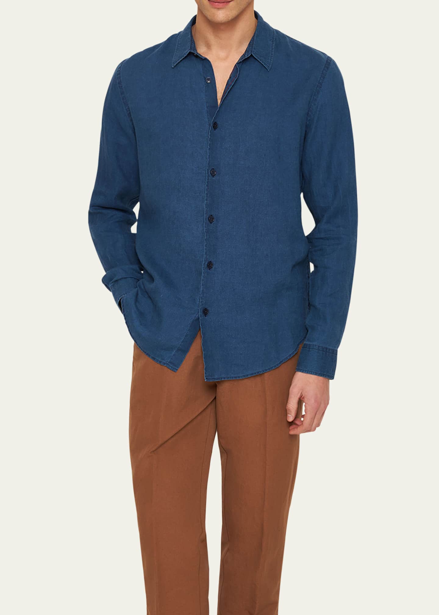 Orlebar Brown Men's Giles Lightweight Linen Sport Shirt Image 2 of 3