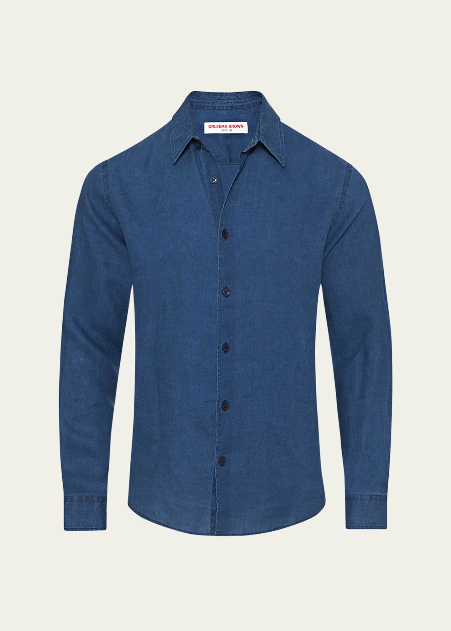 Orlebar Brown Men's Giles Lightweight Linen Sport Shirt Image 1 of 3