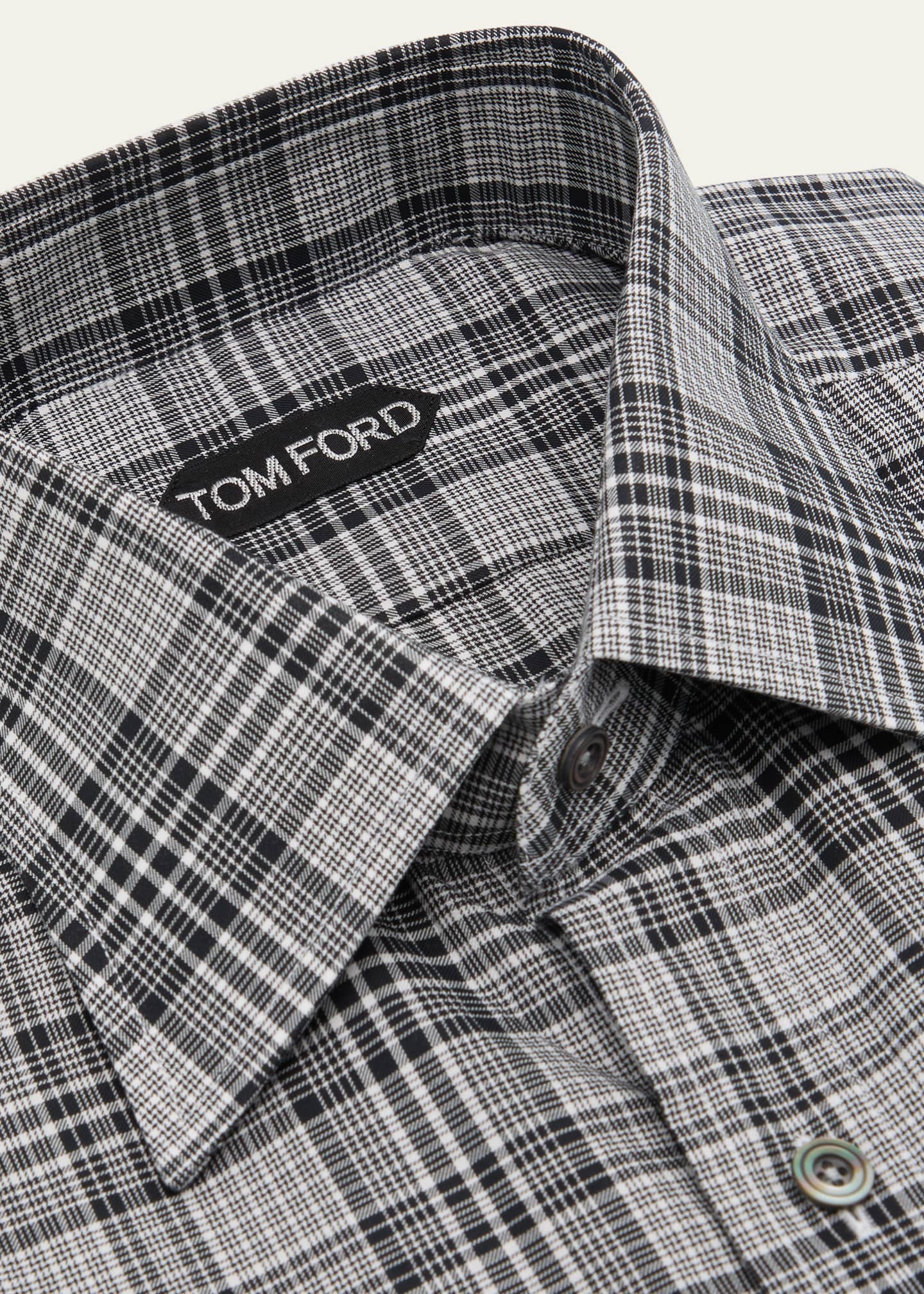 TOM FORD Men's Cotton Check Dress Shirt Image 2 of 2