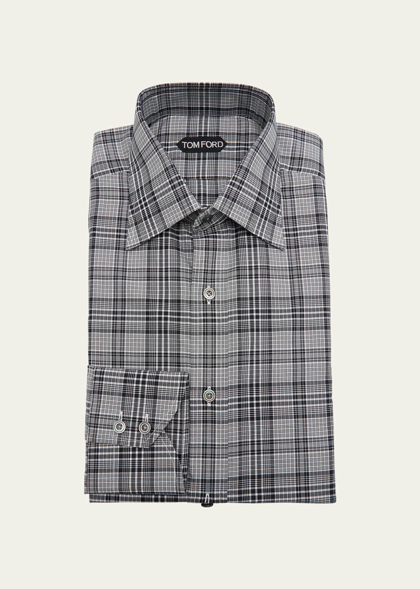 TOM FORD Men's Cotton Check Dress Shirt Image 1 of 2