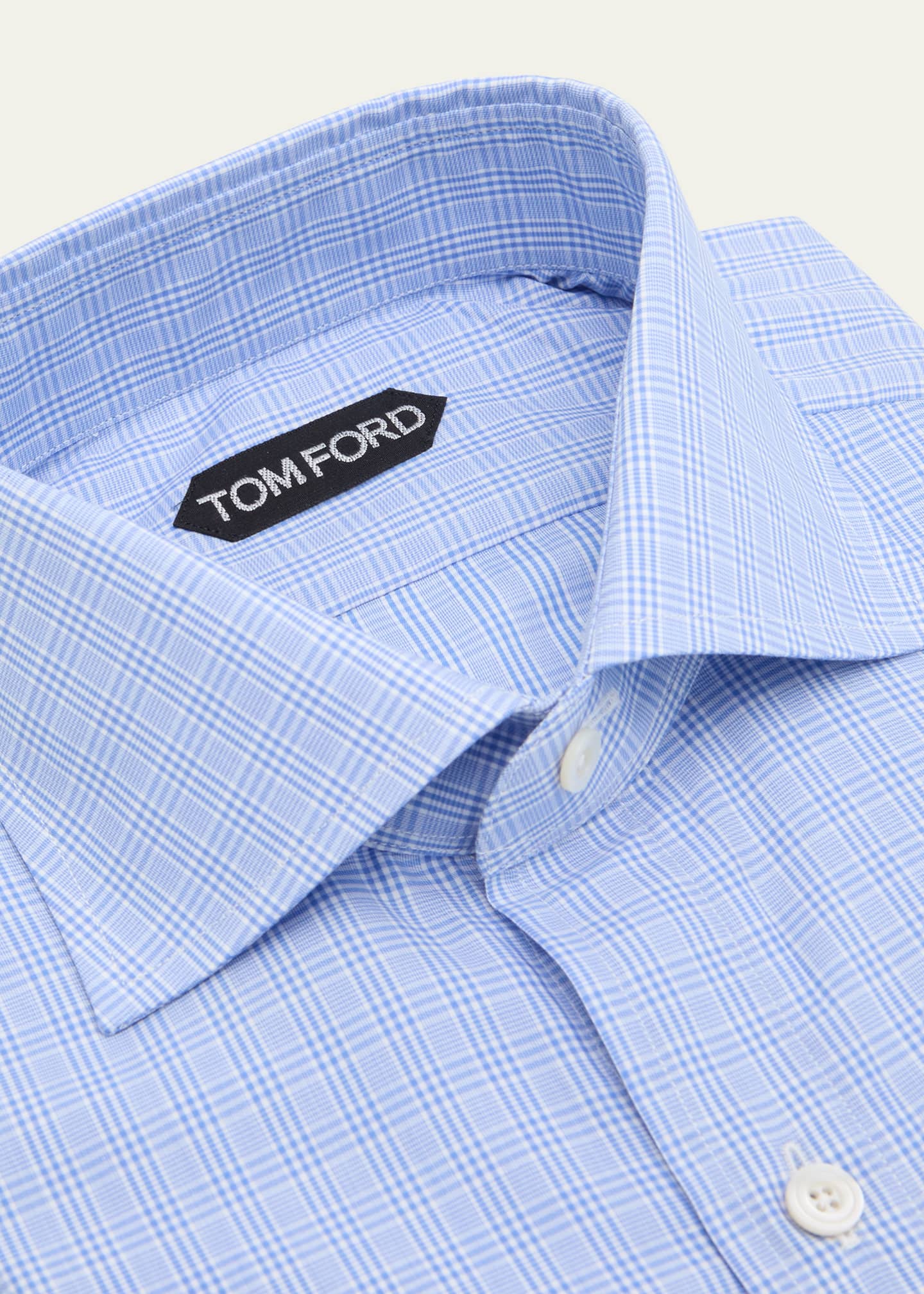 TOM FORD Men's Mini Check Twill Dress Shirt Image 2 of 2