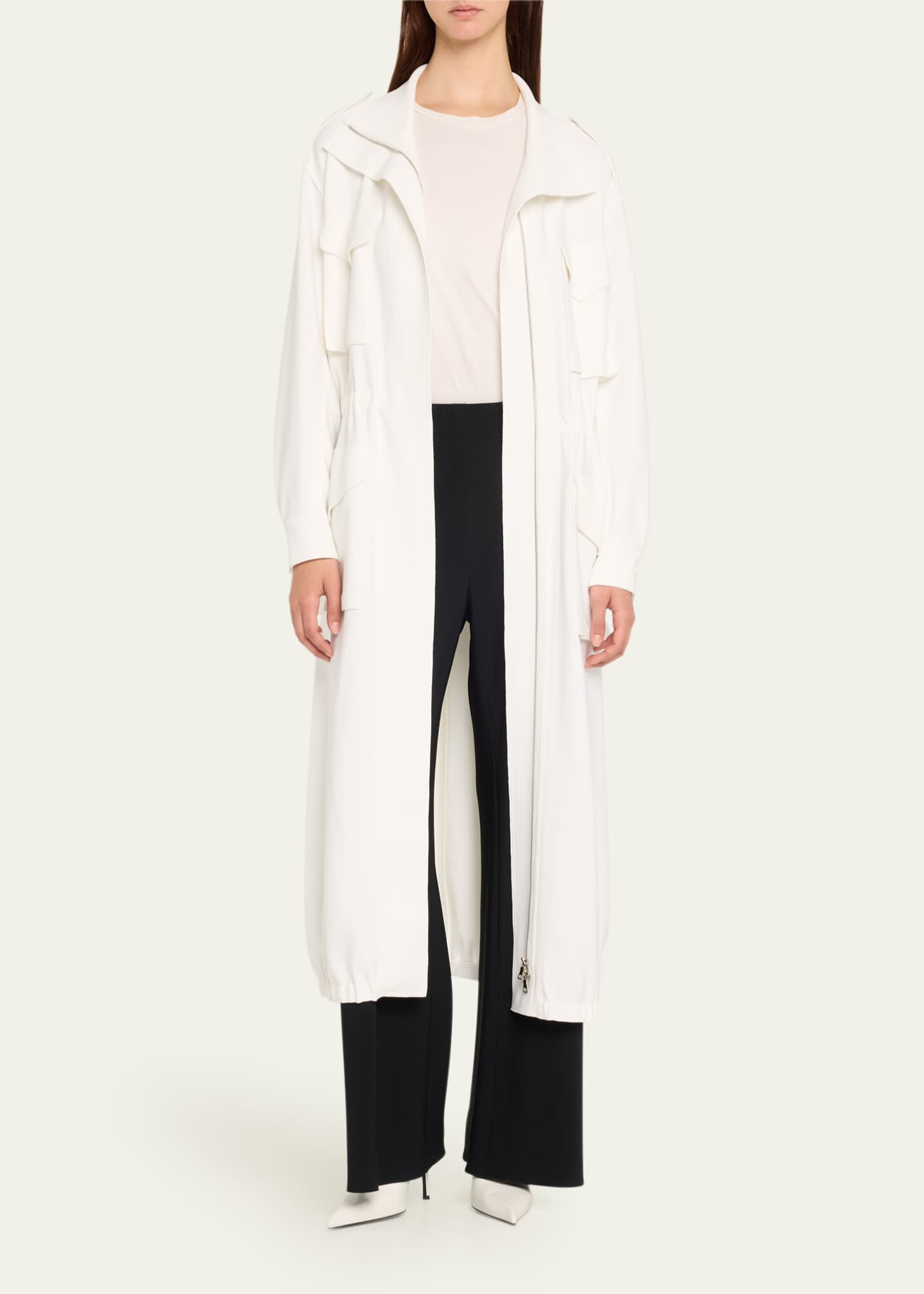 Norma Kamali Bonded Turtle Cargo Coat Image 2 of 5