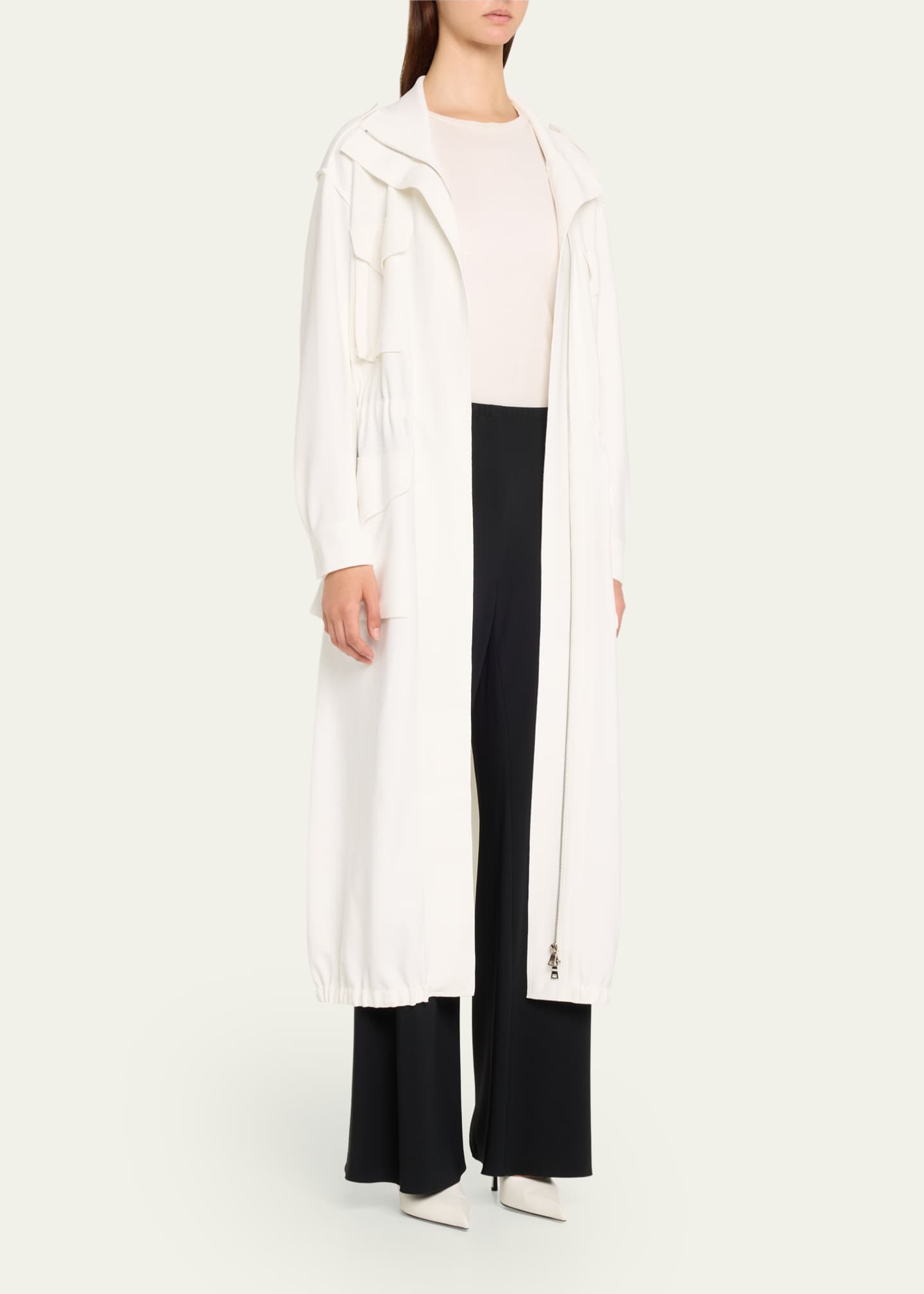 Norma Kamali Bonded Turtle Cargo Coat Image 4 of 5