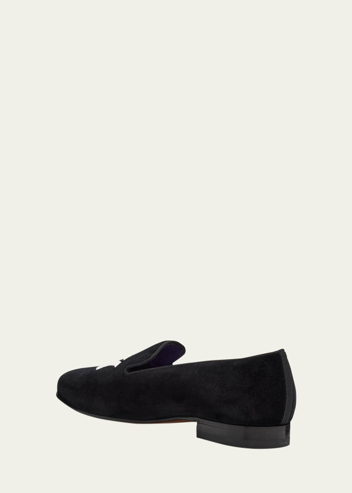 Ralph Lauren Purple Label Men's Alonzo New York Yankees Velvet Smoking Slippers Image 4 of 6