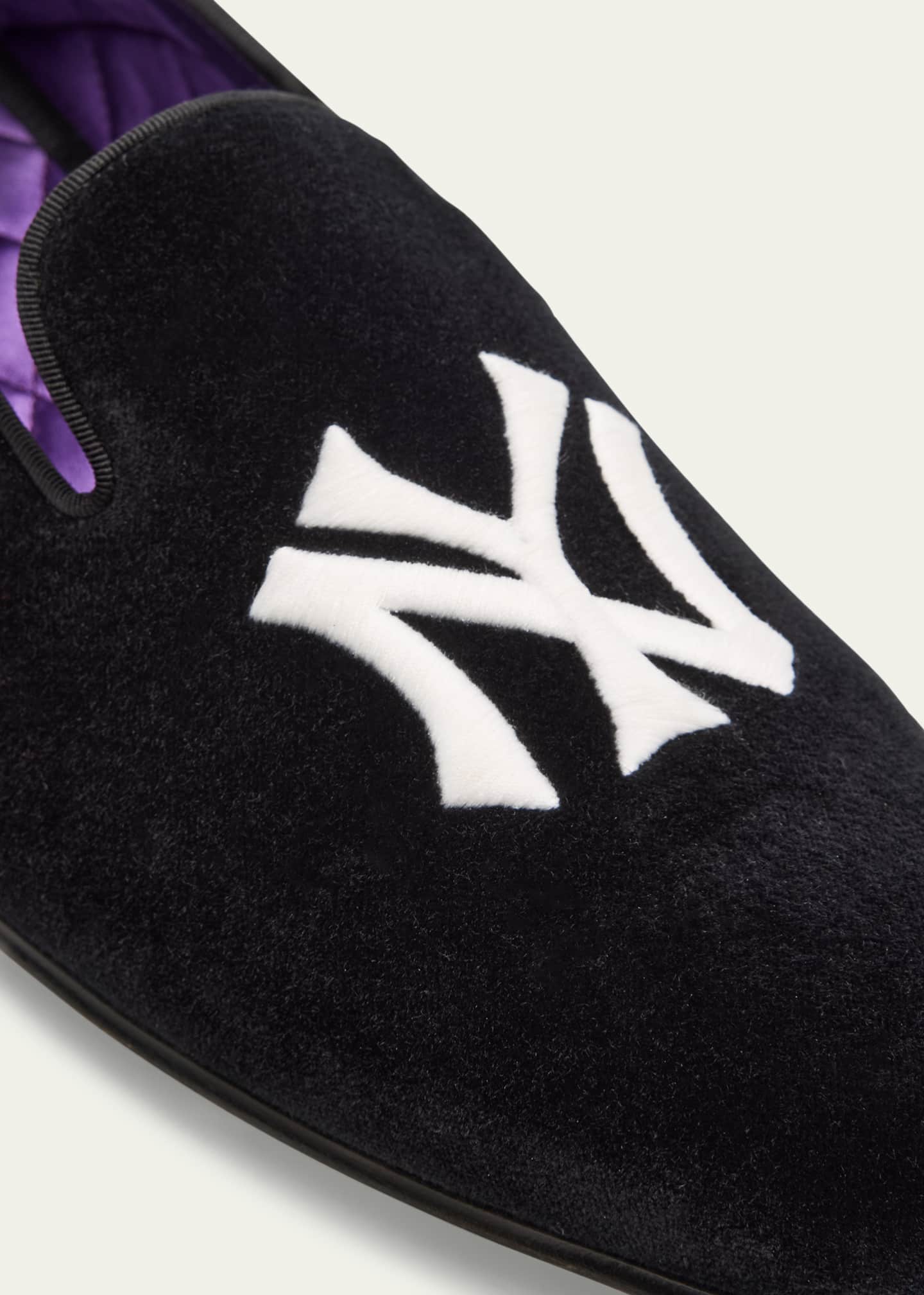Ralph Lauren Purple Label Men's Alonzo New York Yankees Velvet Smoking Slippers Image 5 of 6