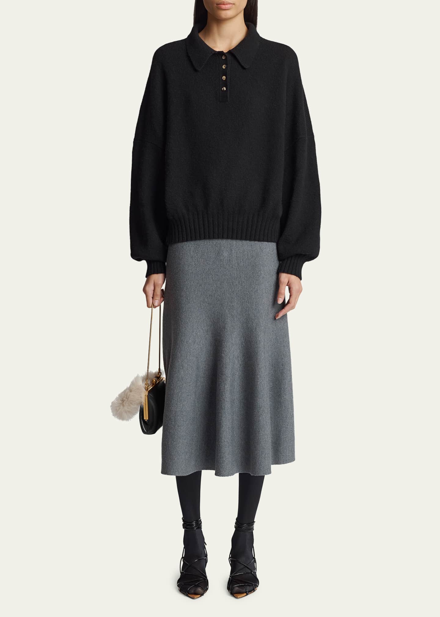 Khaite Rene Polo Cashmere Sweater Image 2 of 5