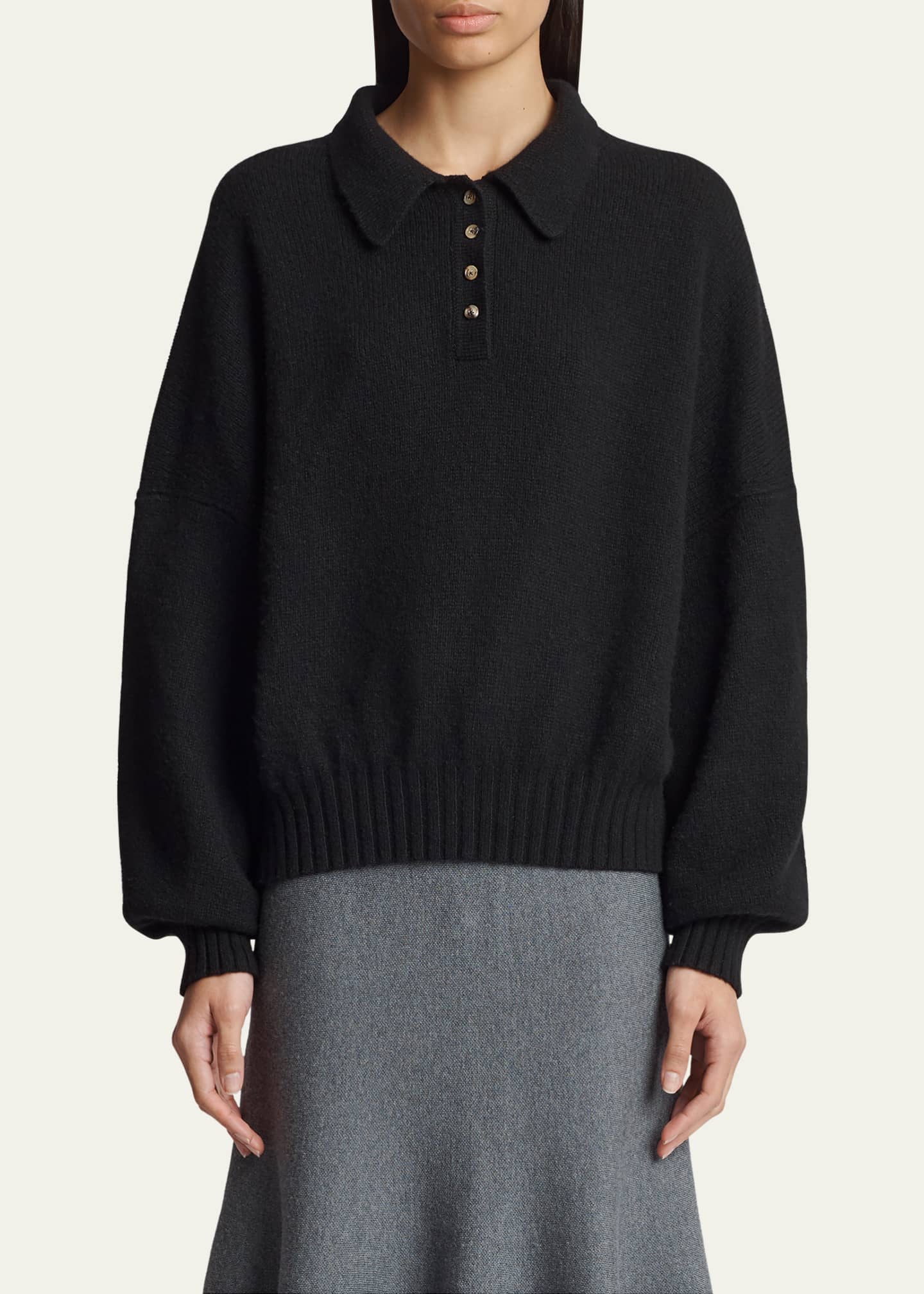 Khaite Rene Polo Cashmere Sweater Image 4 of 5