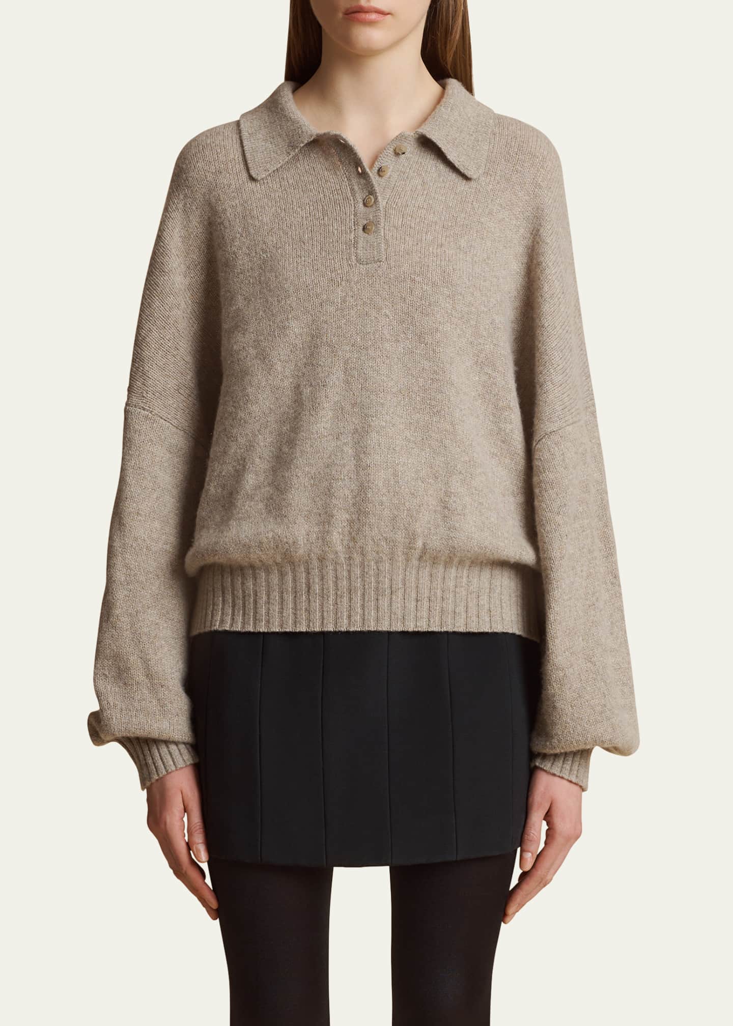 Khaite Rene Polo Cashmere Sweater Image 4 of 5