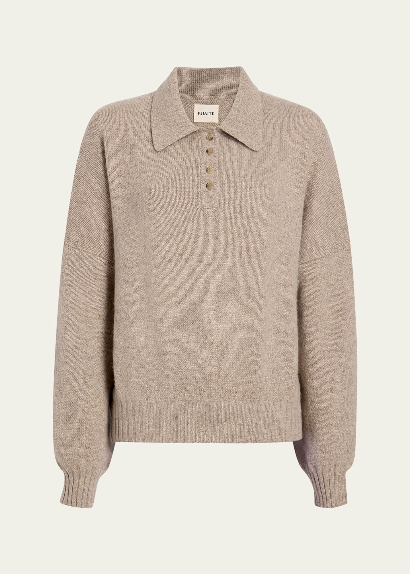 Khaite Rene Polo Cashmere Sweater Image 1 of 5