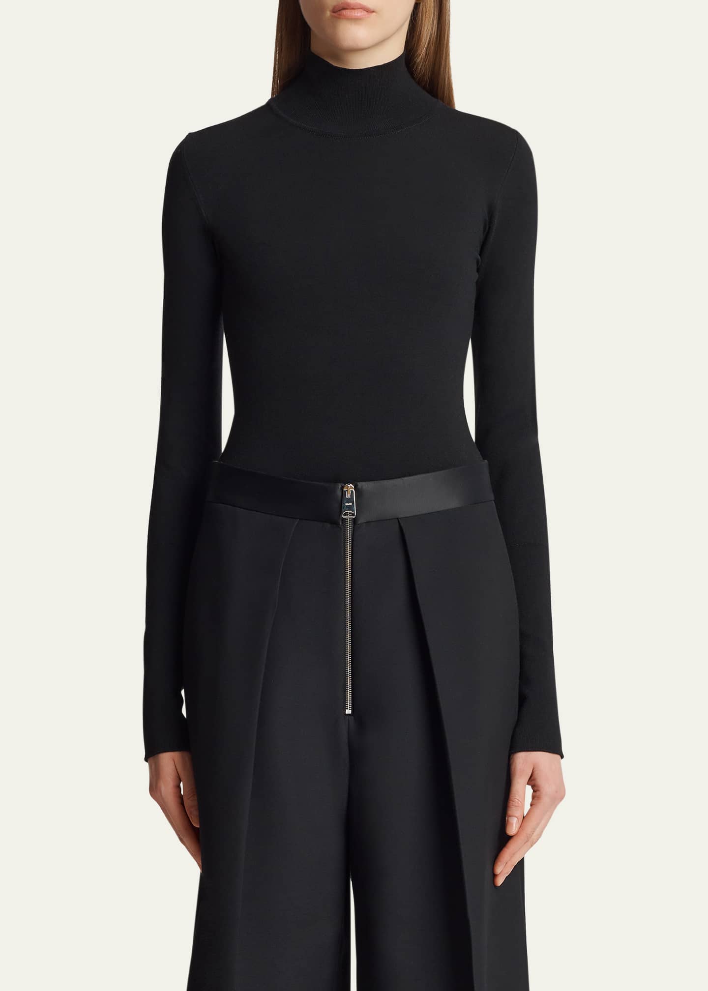 Khaite Thea High-Neck Wool Bodysuit Image 2 of 4