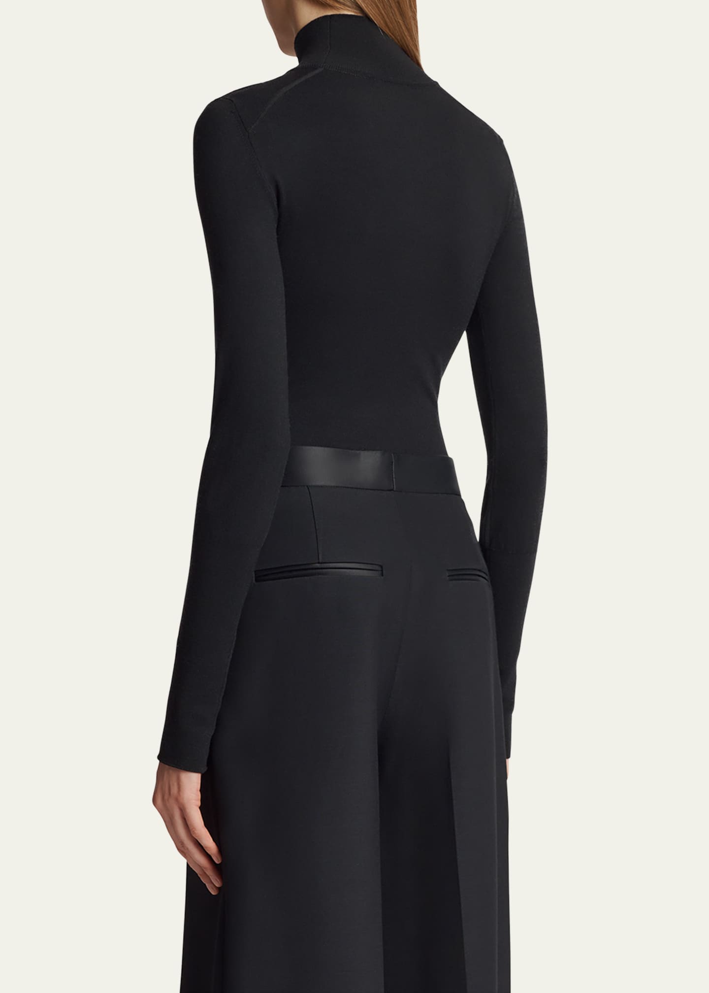 Khaite Thea High-Neck Wool Bodysuit Image 3 of 4