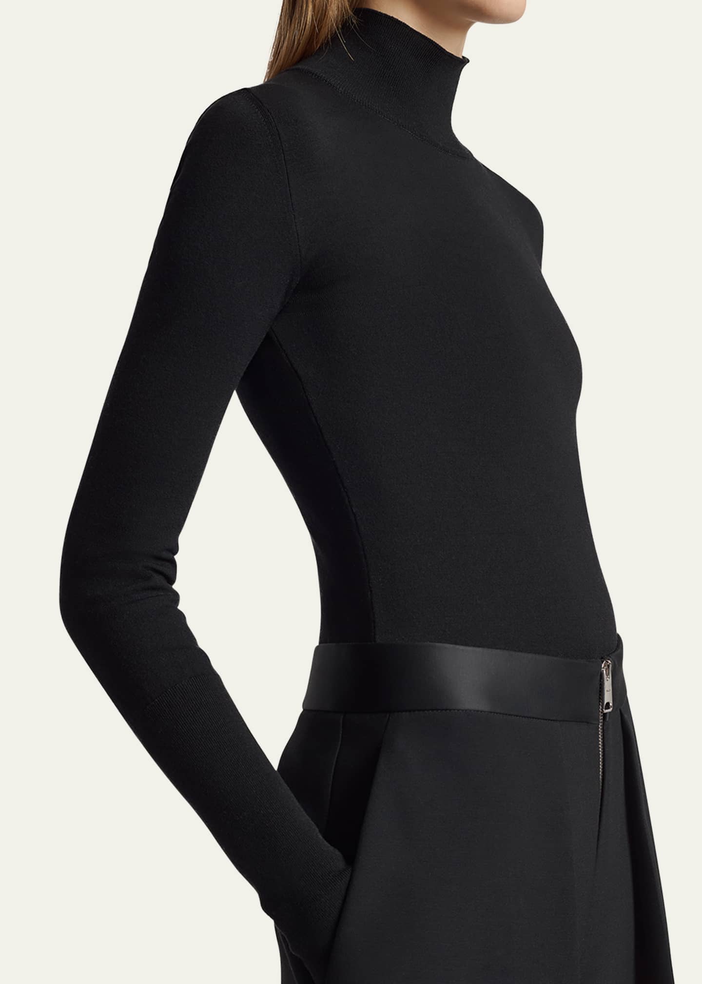 Khaite Thea High-Neck Wool Bodysuit Image 4 of 4