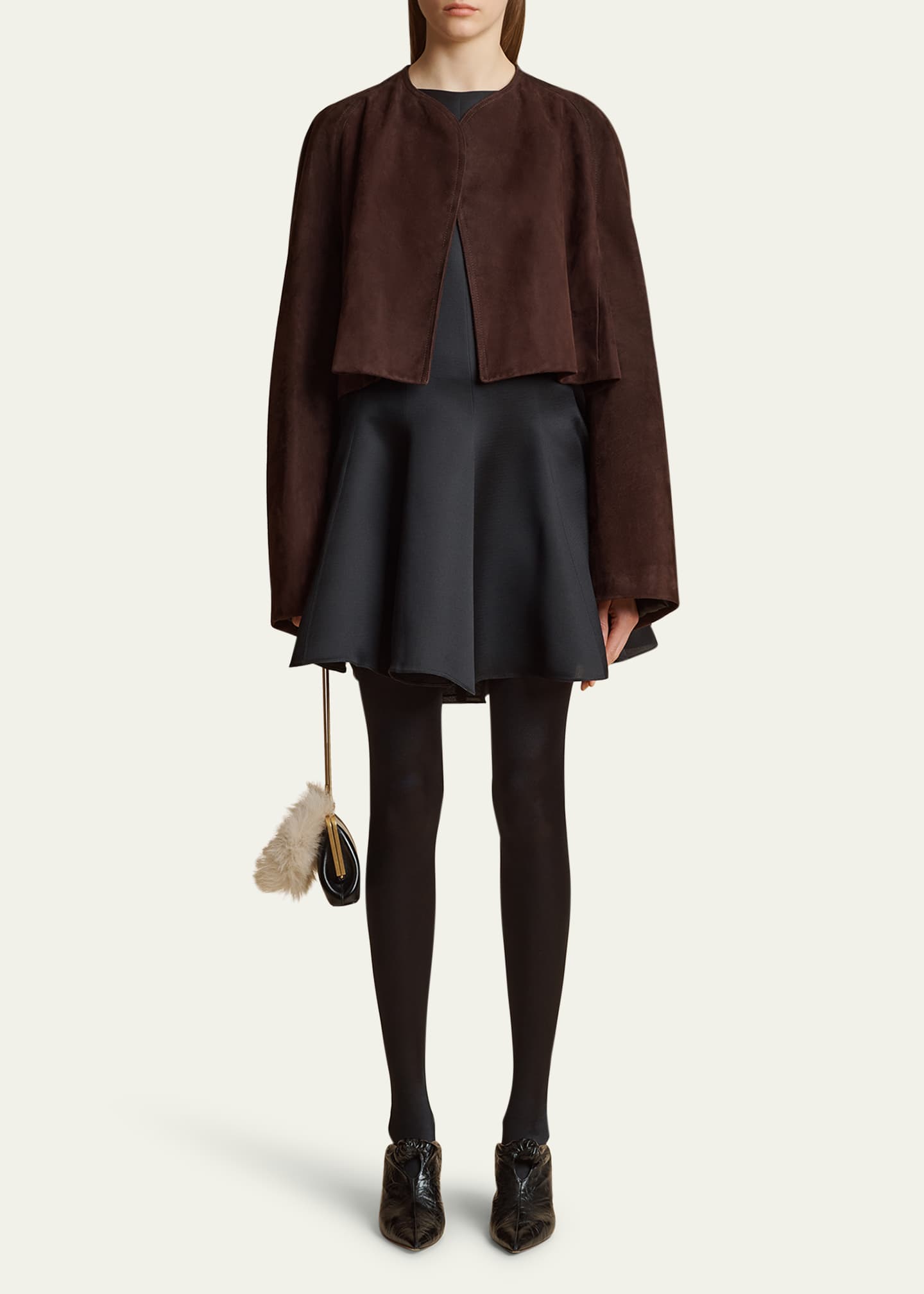 Khaite Garothy Suede Cropped Jacket Image 2 of 5