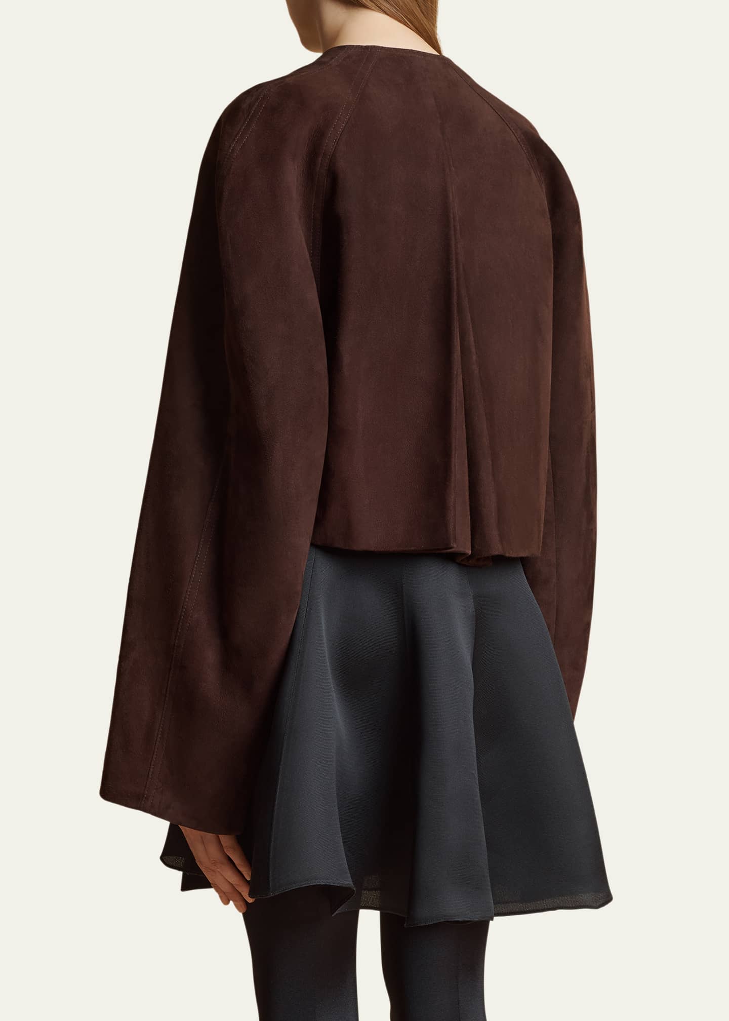 Khaite Garothy Suede Cropped Jacket Image 3 of 5