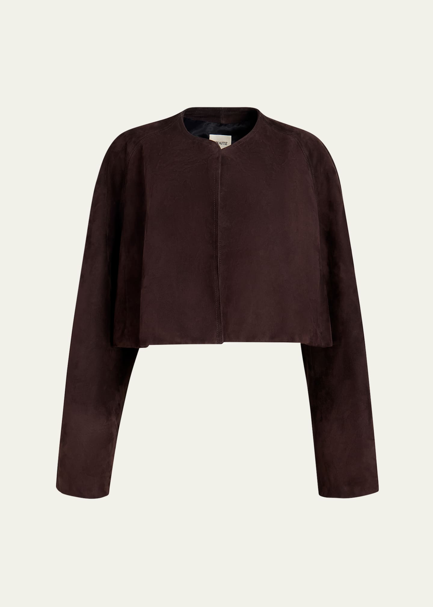 Khaite Garothy Suede Cropped Jacket Image 1 of 5