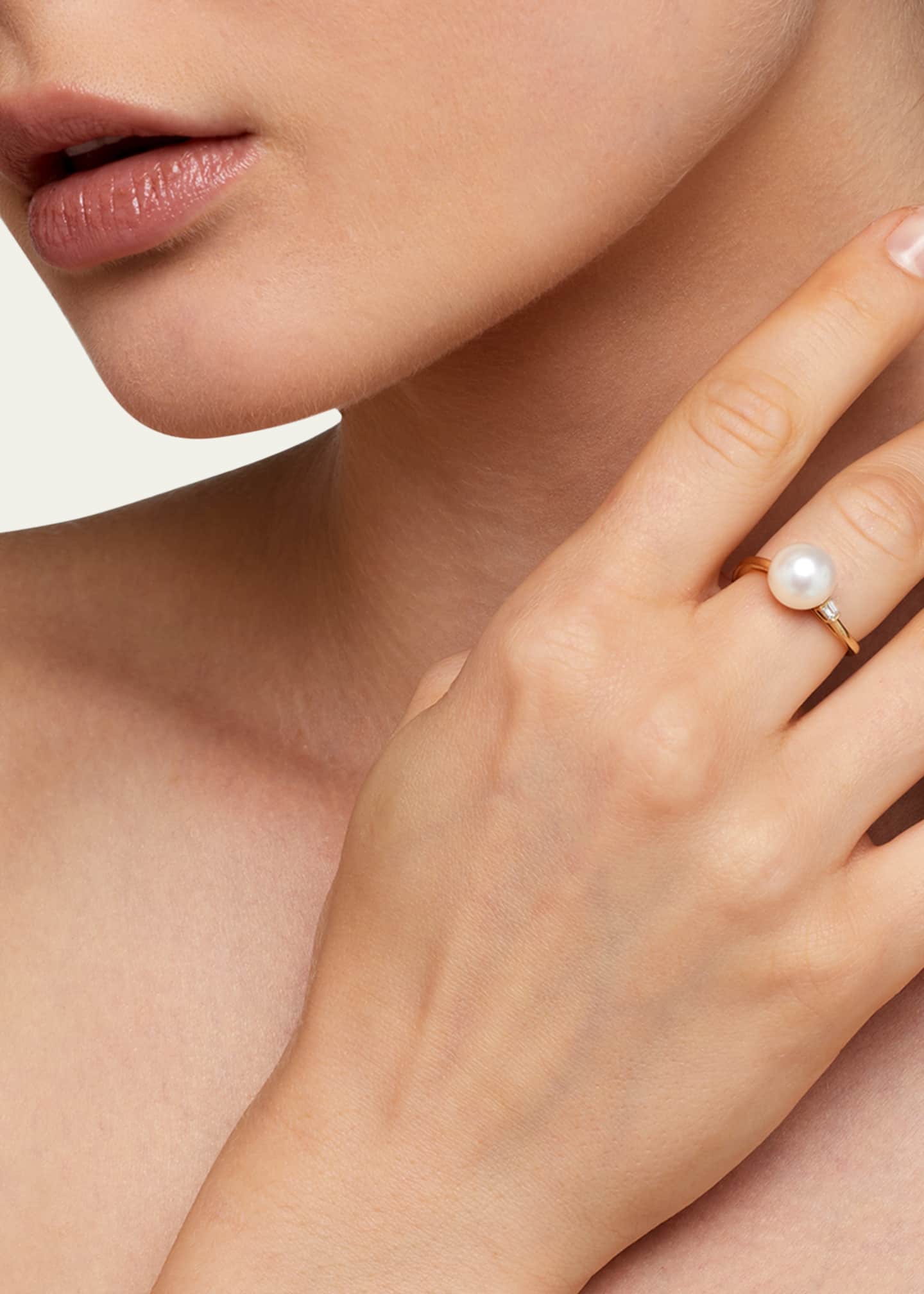 ATLAS LOVE 18K Yellow Gold Pacifica Double Wrap Center Multi Pearl Beaded Ring Image 2 of 2