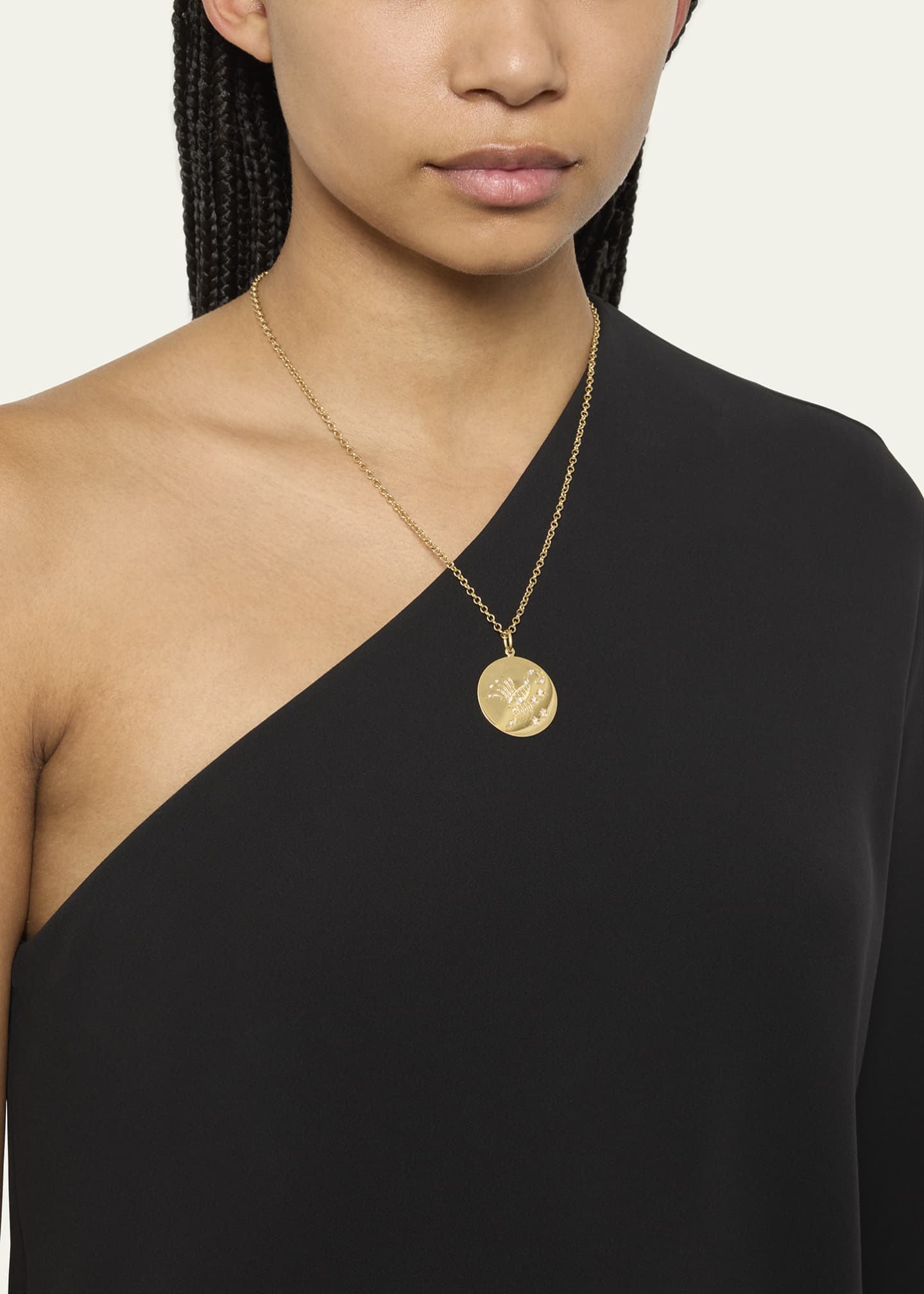 Verdura 18K Gold Scorpio Zodiac Necklace with Diamonds Image 2 of 4