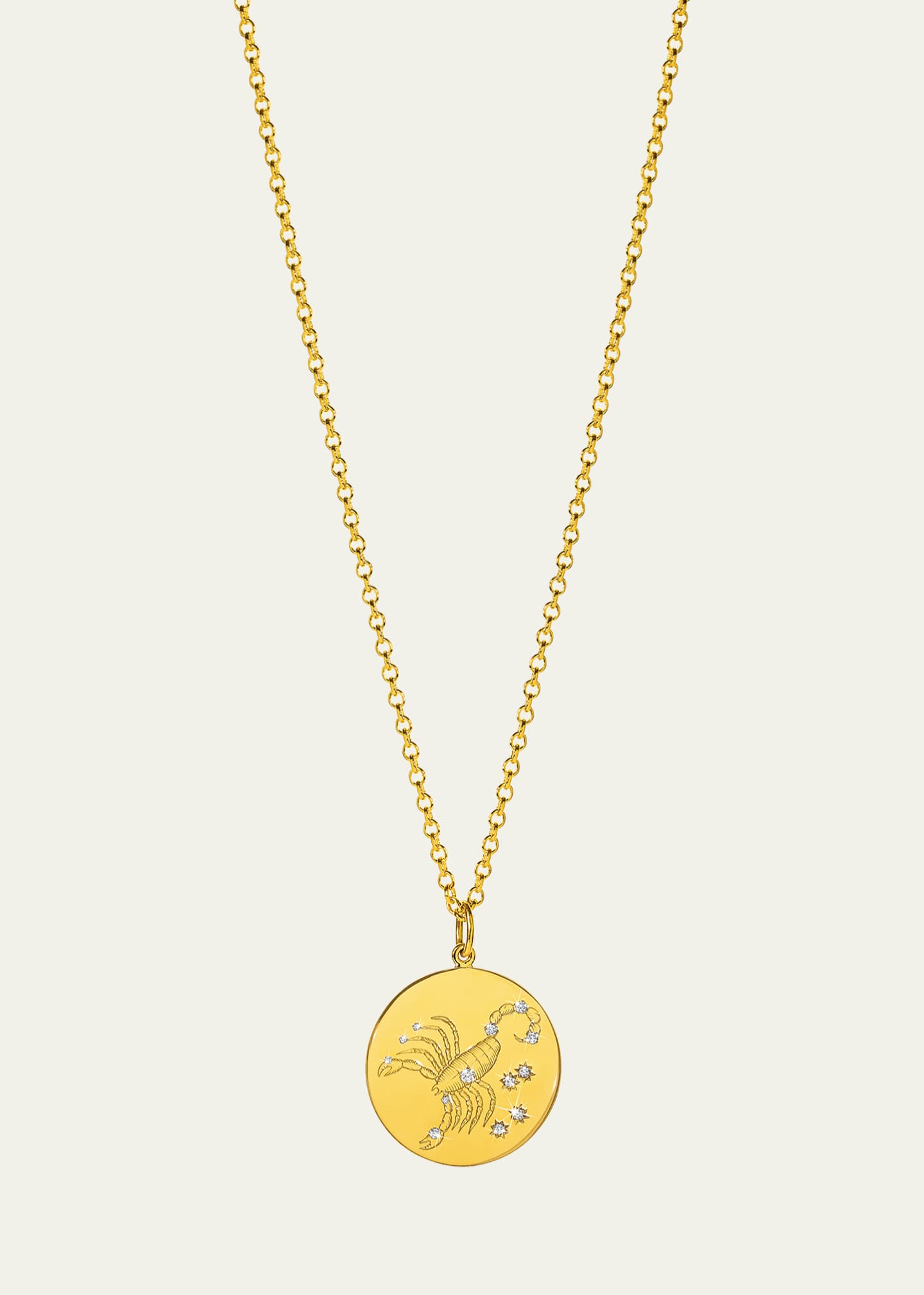 Verdura 18K Gold Scorpio Zodiac Necklace with Diamonds Image 1 of 4