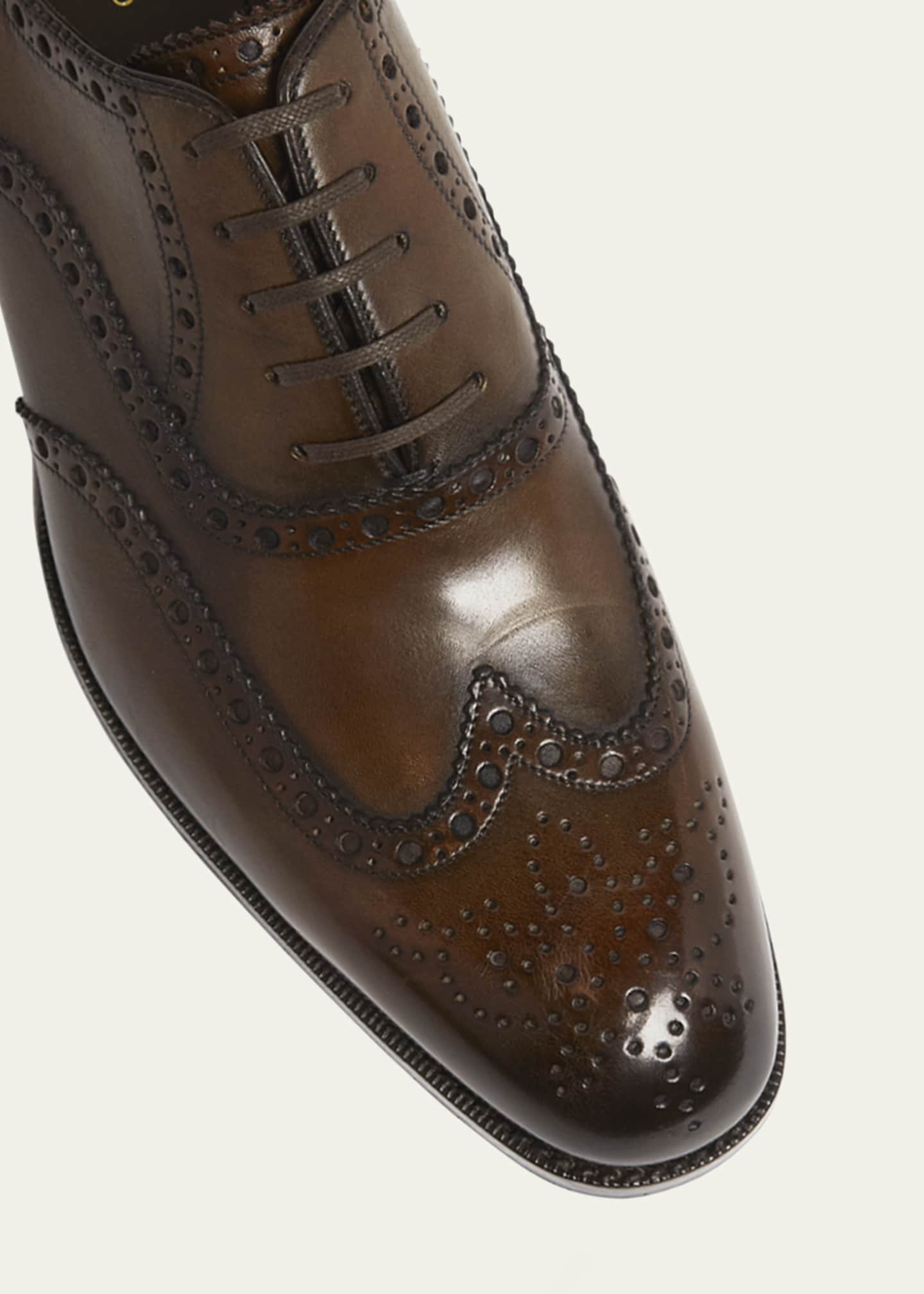 TOM FORD Men s Edgar Leather Wingtip Brogue Derby Shoes