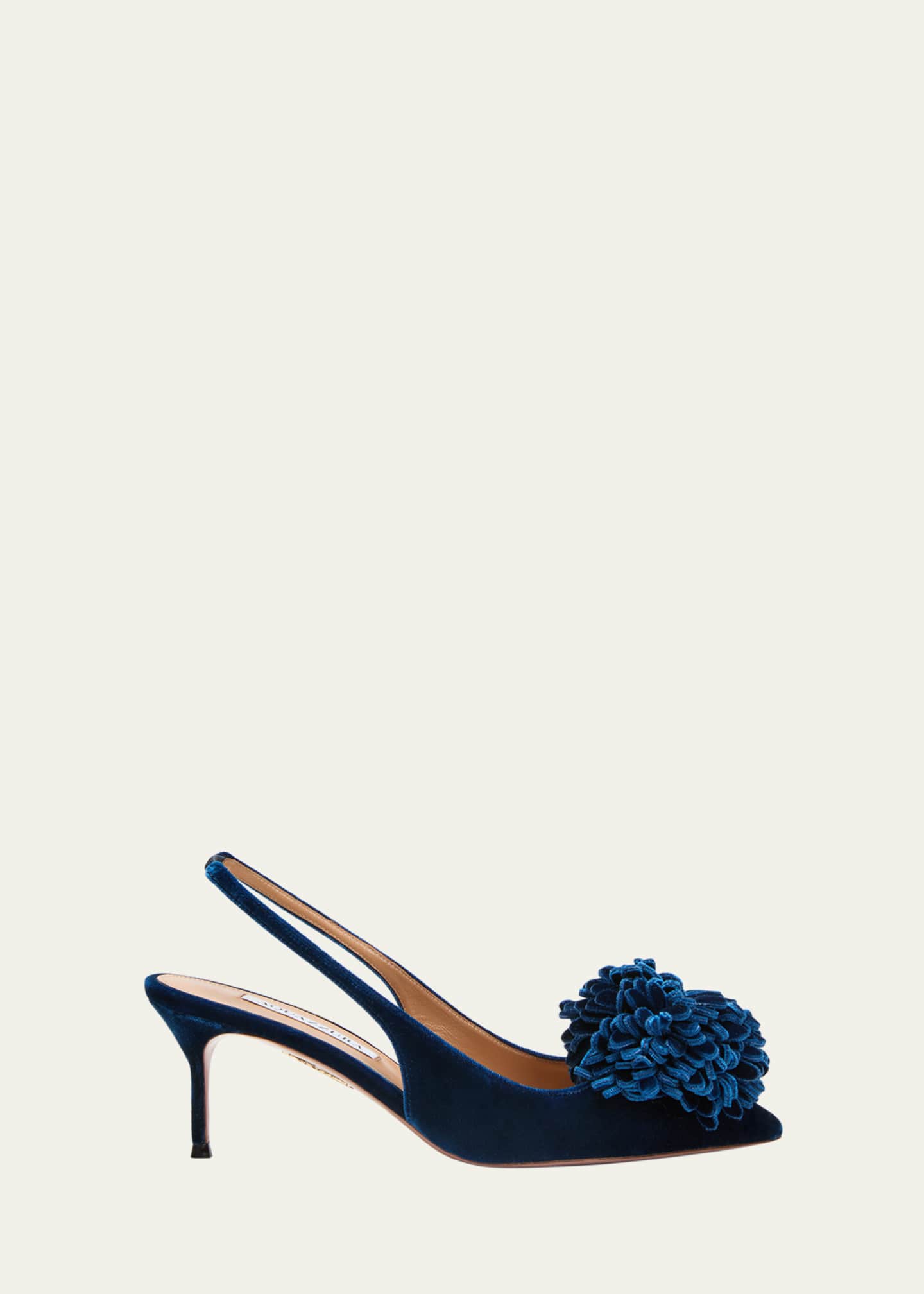 Aquazzura Velvet Pom Slingback Pumps Bergdorf Goodman
