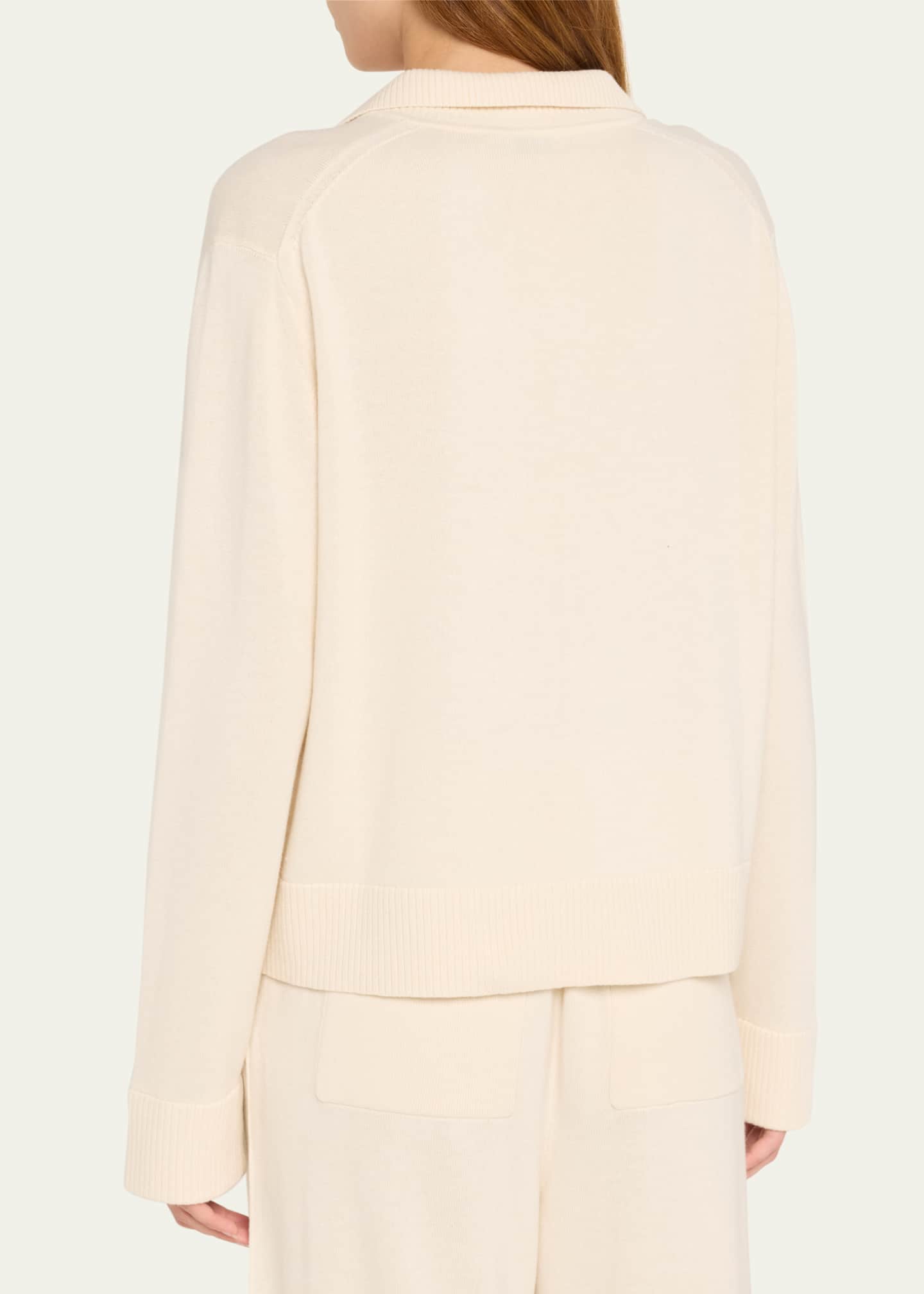 SIMKHAI Bobbie Cotton and Cashmere Polo Sweater Image 4 of 5